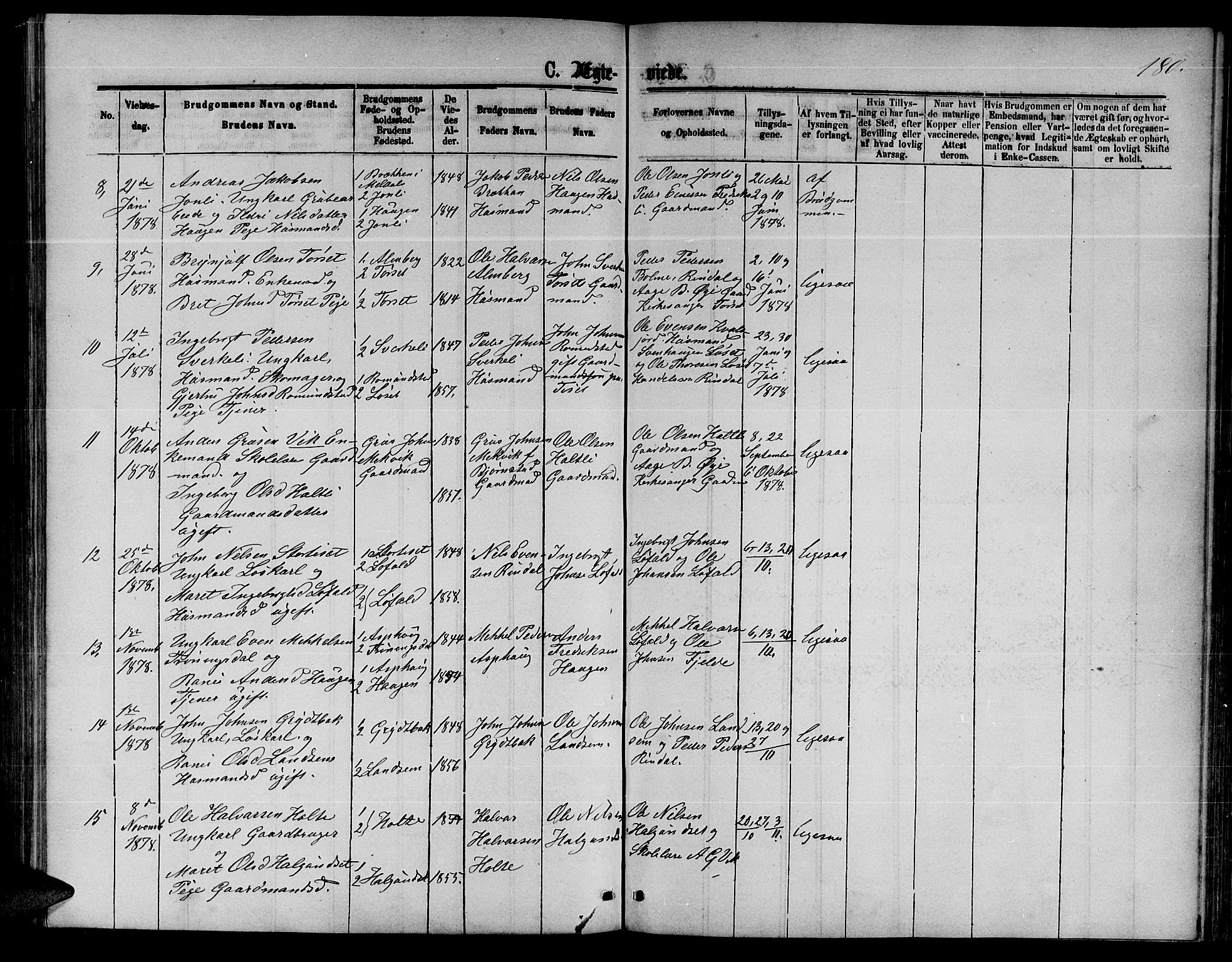 Ministerialprotokoller, klokkerbøker og fødselsregistre - Møre og Romsdal, AV/SAT-A-1454/598/L1076: Klokkerbok nr. 598C01, 1867-1878, s. 180