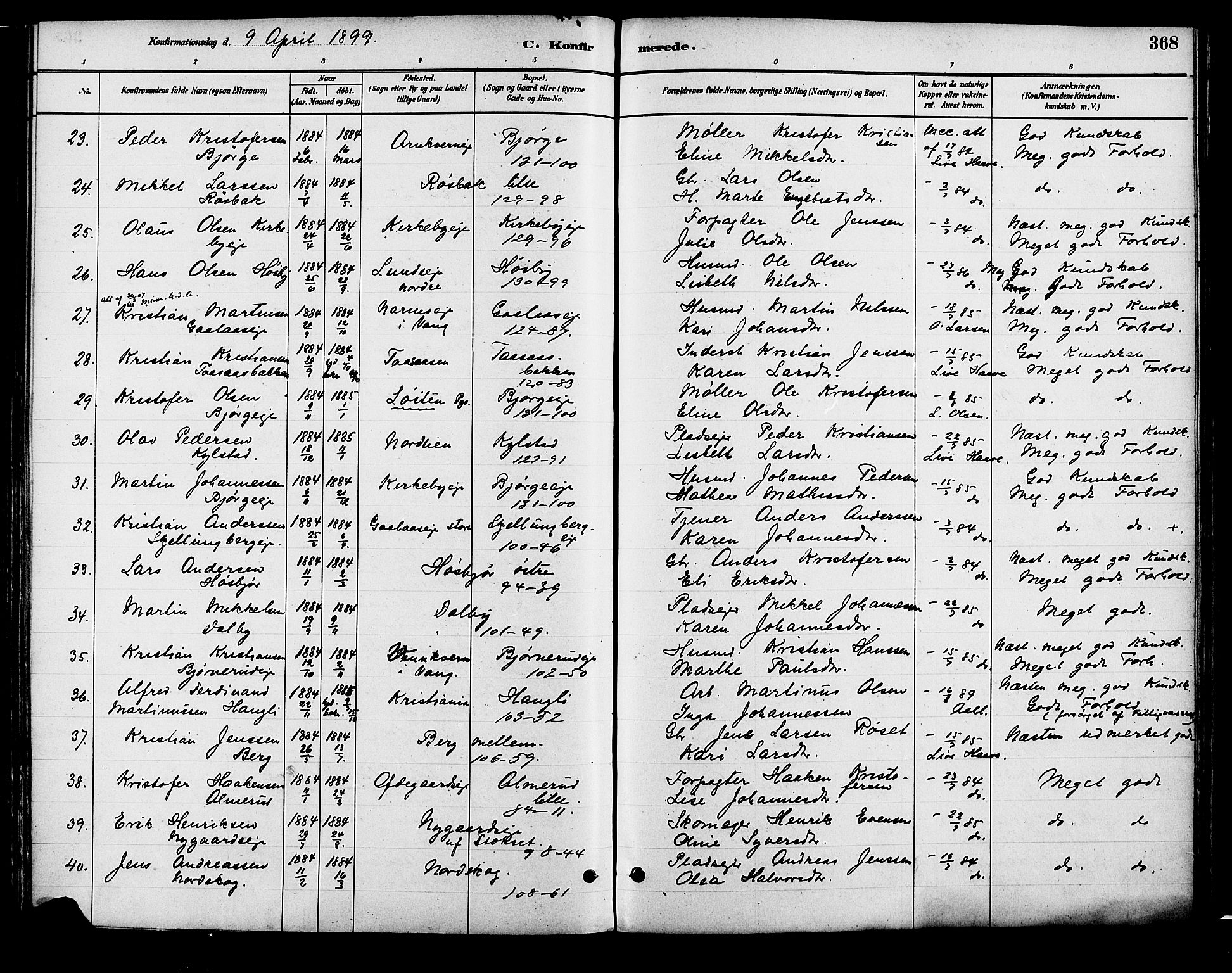 Vang prestekontor, Hedmark, AV/SAH-PREST-008/H/Ha/Haa/L0018B: Ministerialbok nr. 18B, 1880-1906, s. 368