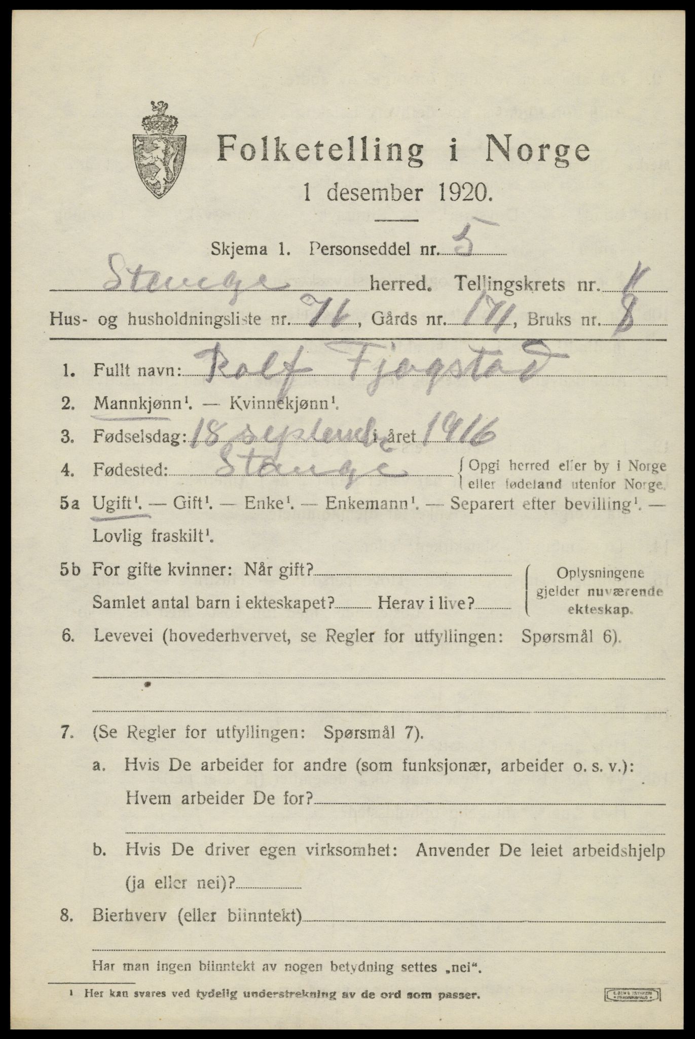 SAH, Folketelling 1920 for 0417 Stange herred, 1920, s. 17725