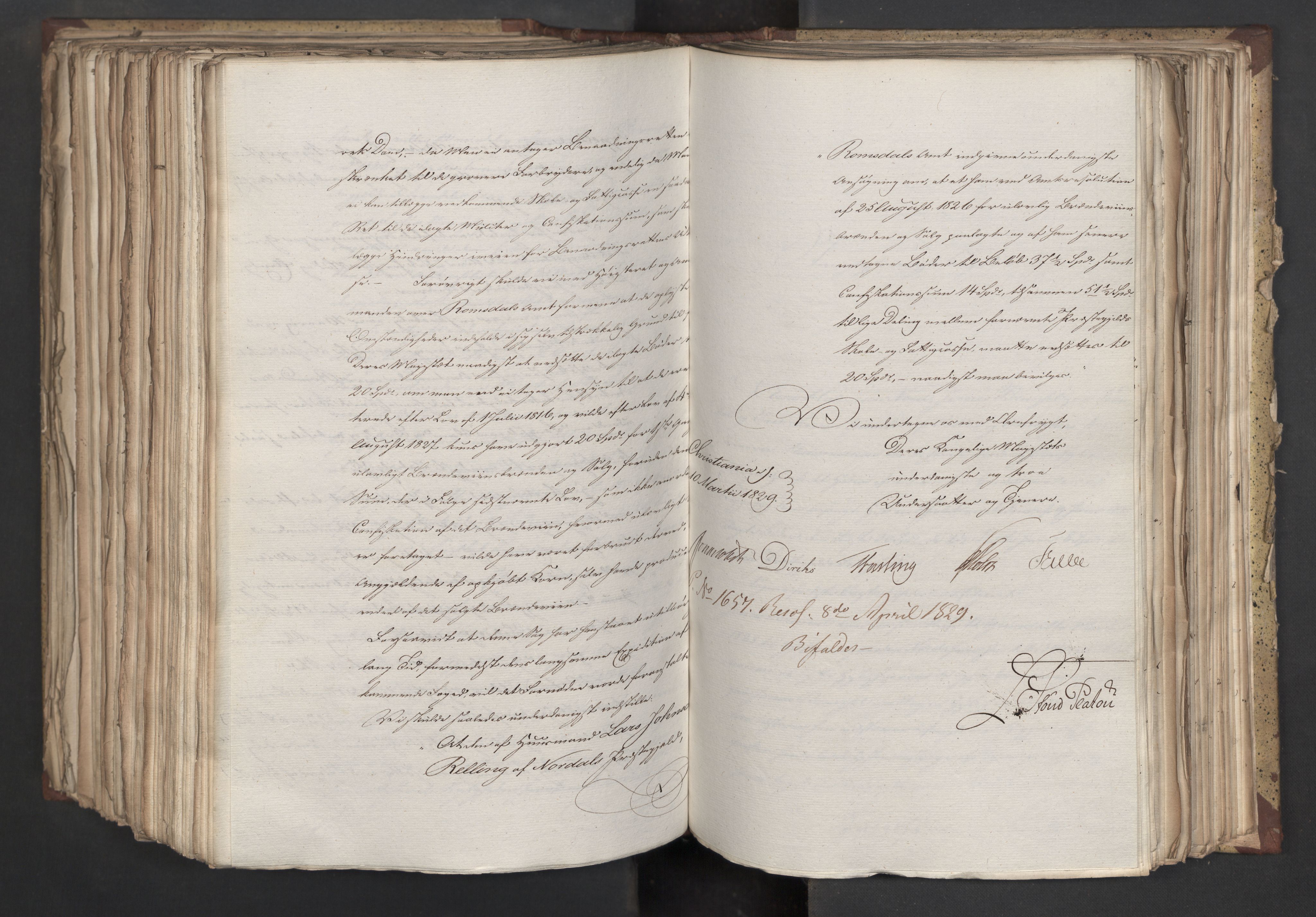 Statsrådsavdelingen i Stockholm, AV/RA-S-1003/D/Da/L0058: Regjeringsinnstillinger nr. 808-1073, 1829, s. 537