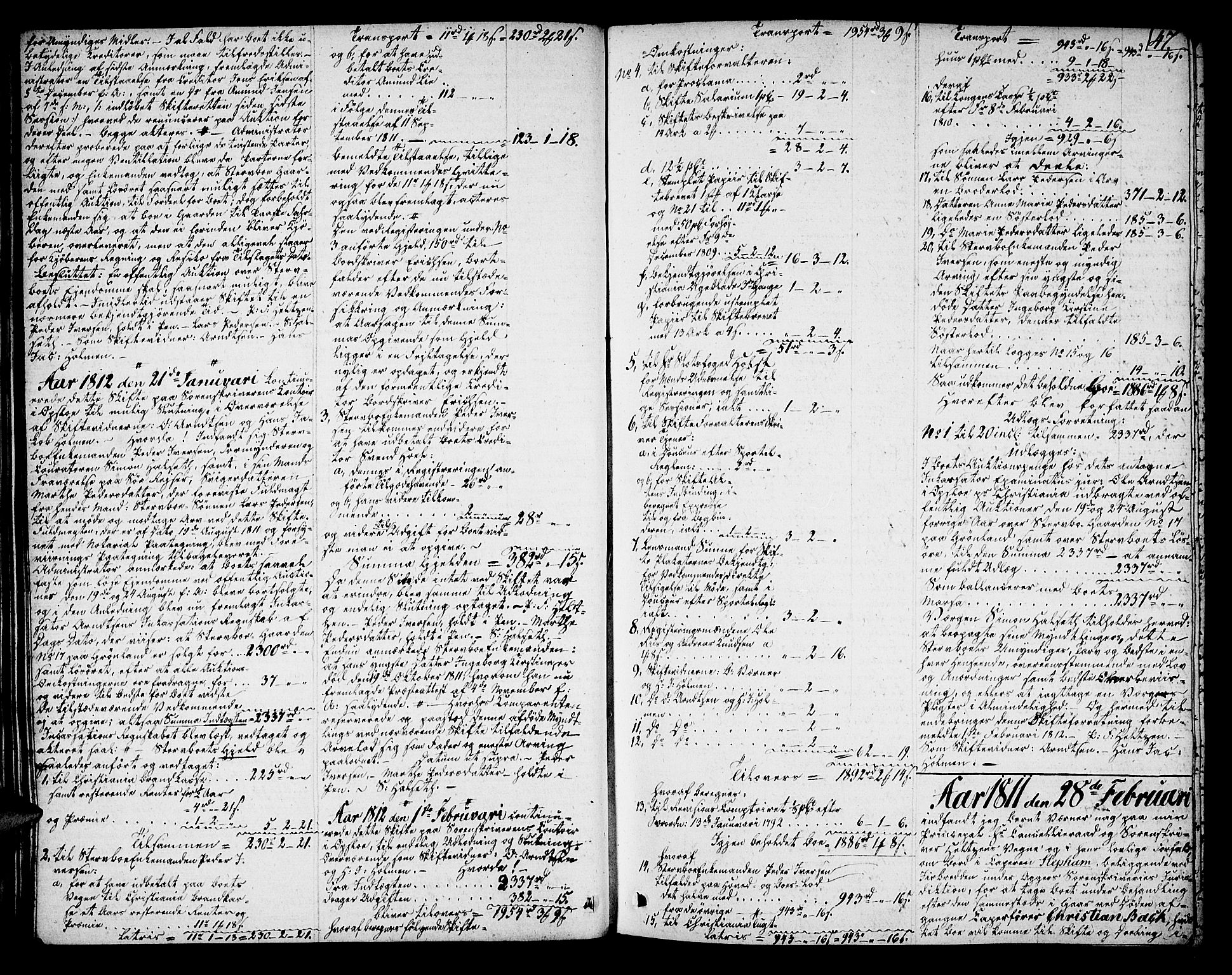 Aker sorenskriveri, AV/SAO-A-10895/H/Hb/L0018: Skifteprotokoll, 1811-1820, s. 46b-47a