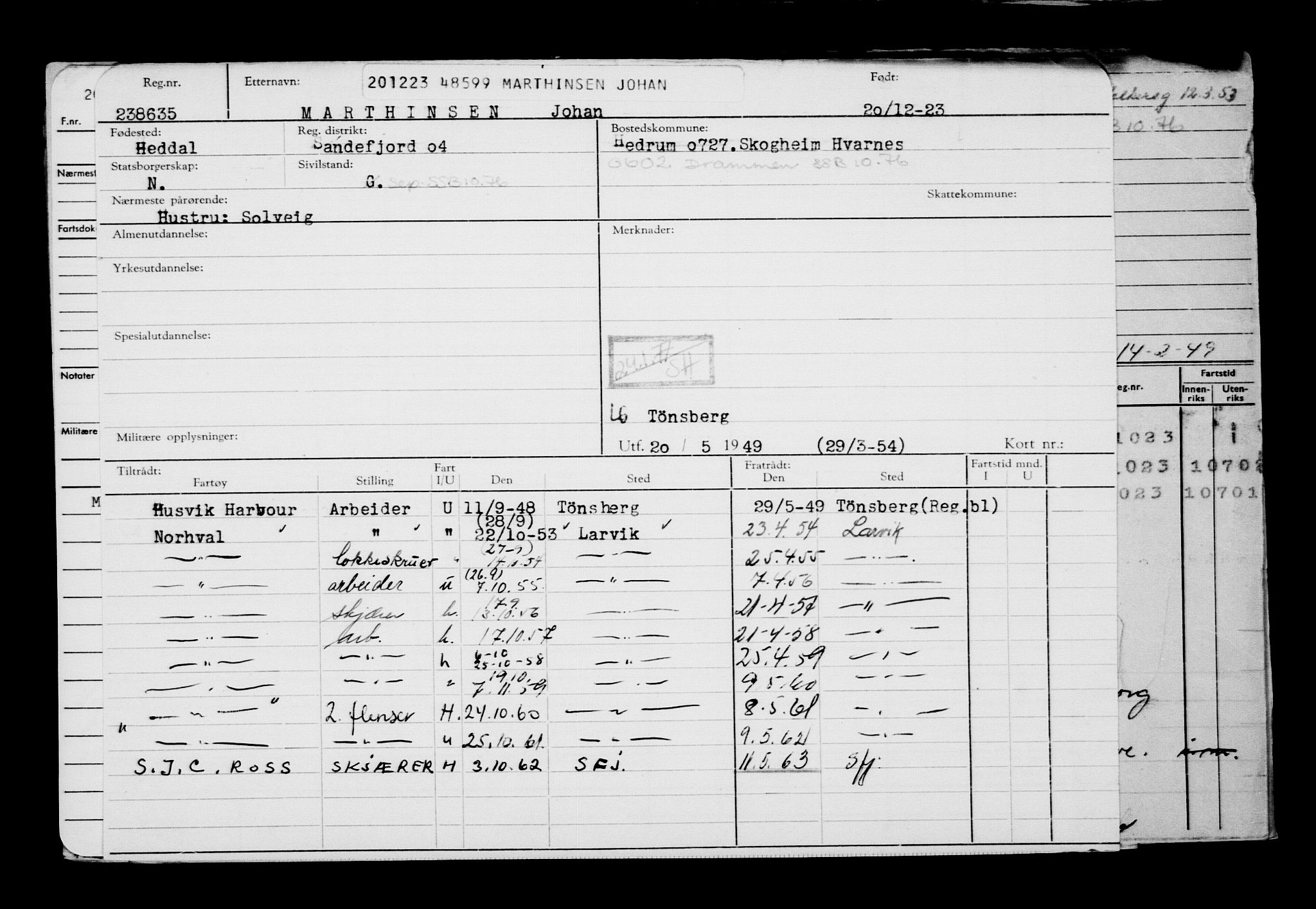 Direktoratet for sjømenn, AV/RA-S-3545/G/Gb/L0225: Hovedkort, 1923, s. 809