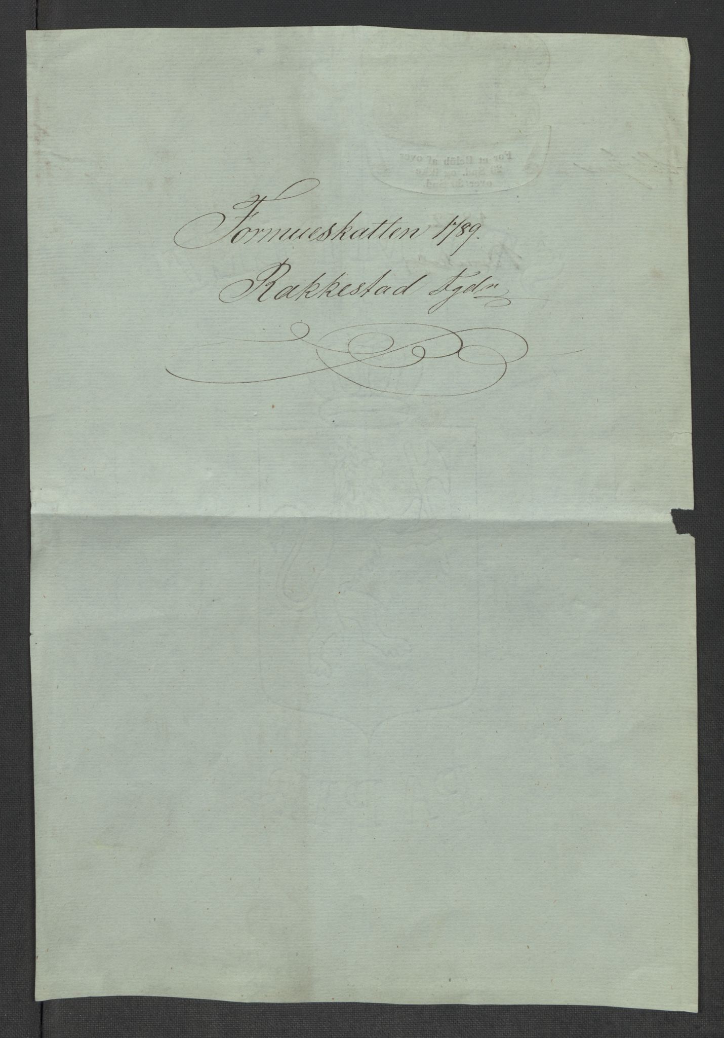 Rentekammeret inntil 1814, Reviderte regnskaper, Mindre regnskaper, AV/RA-EA-4068/Rf/Rfe/L0035: Rakkestad, Heggen og Frøland fogderi, 1789, s. 3
