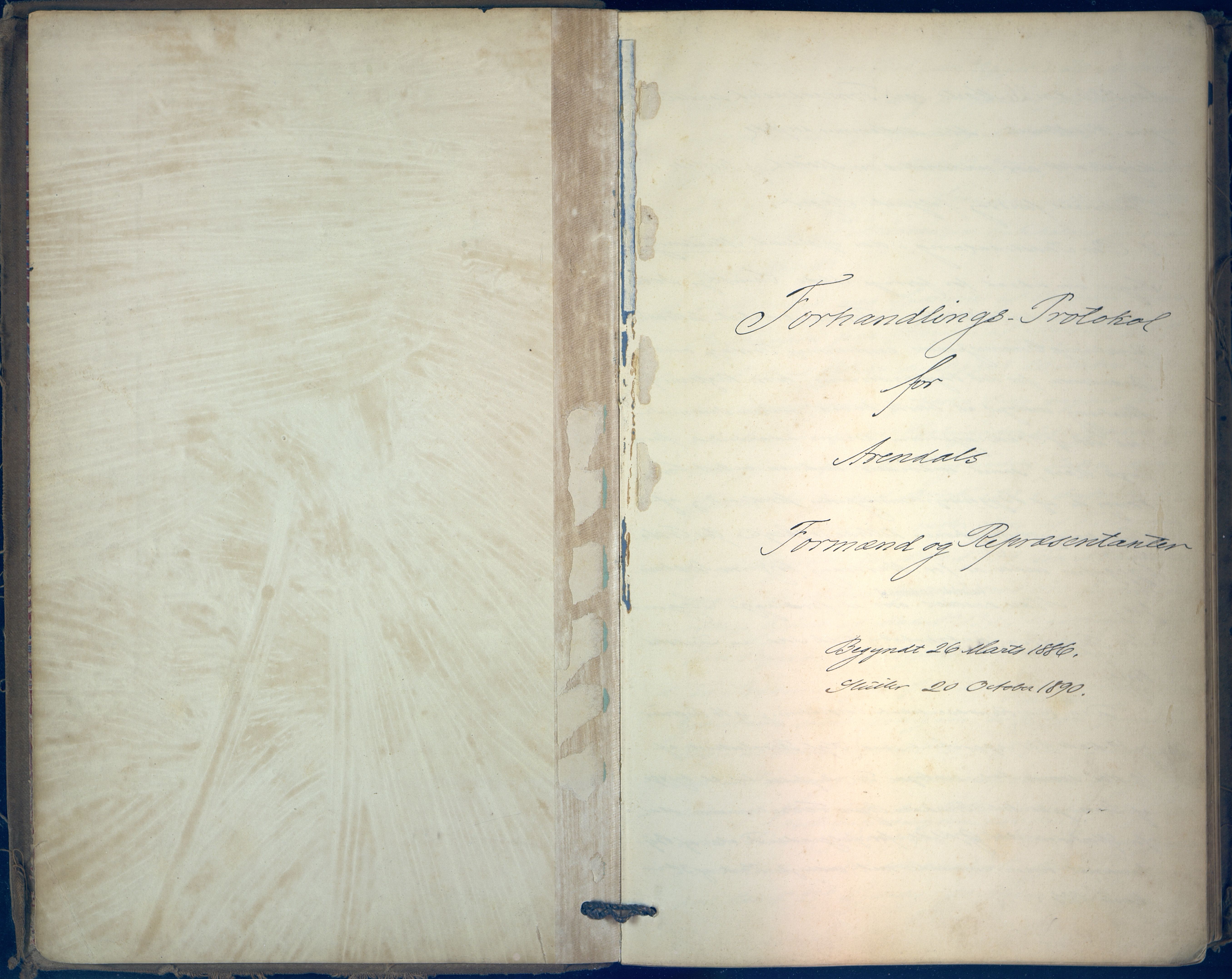 Arendal kommune, Katalog I, AAKS/KA0906-PK-I/01/L0005: Forhandlingsprotokoll nr. 5, 1886-1890