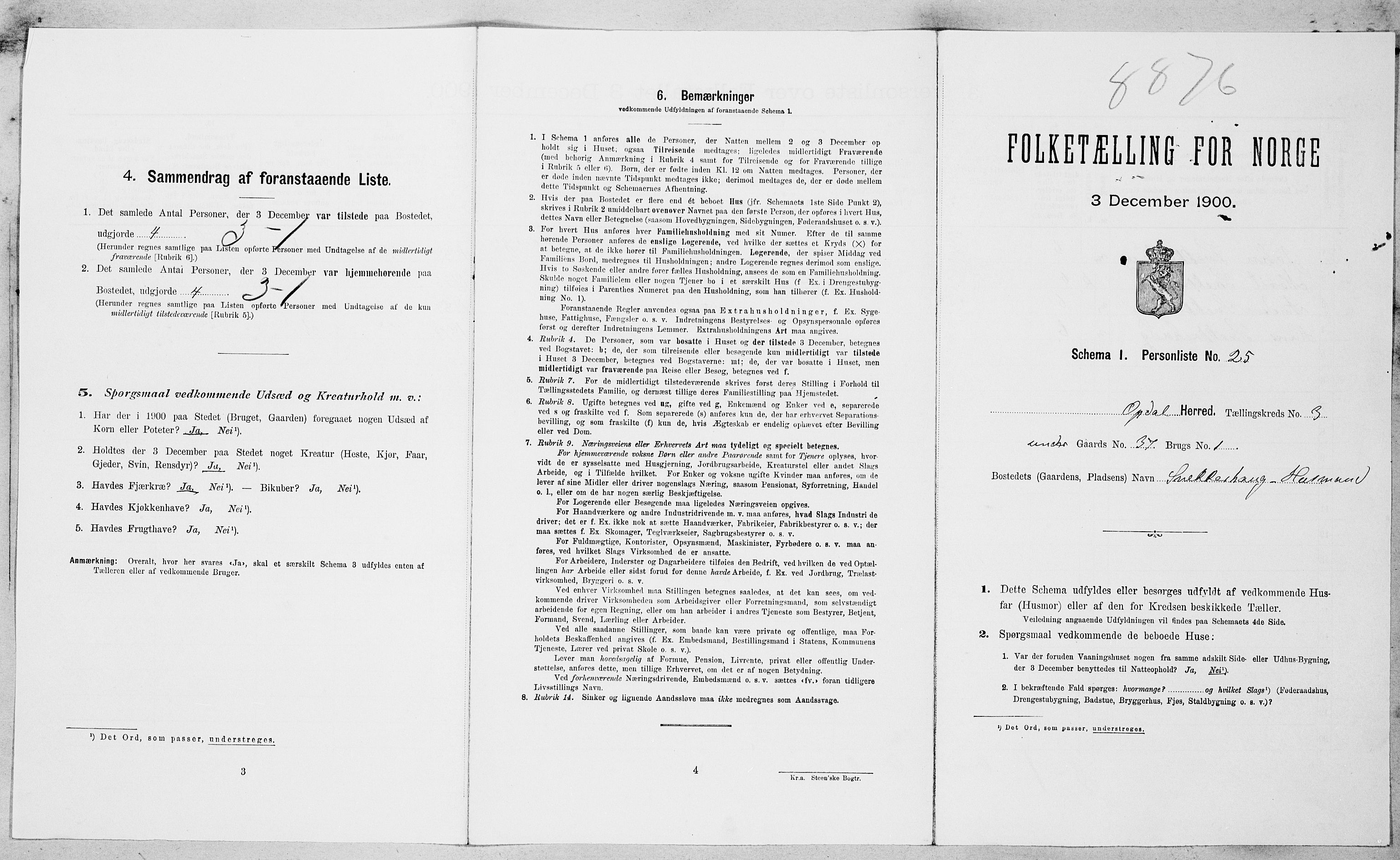 SAT, Folketelling 1900 for 1634 Oppdal herred, 1900, s. 346
