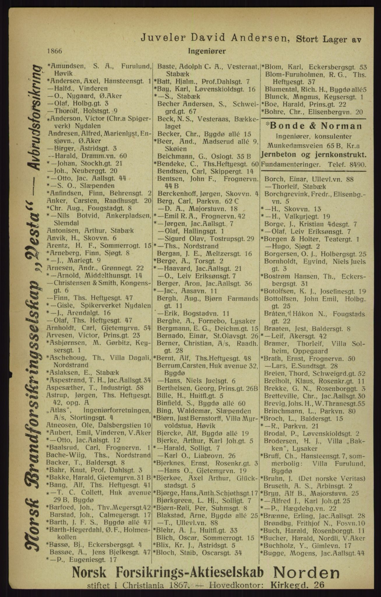 Kristiania/Oslo adressebok, PUBL/-, 1916, s. 1866