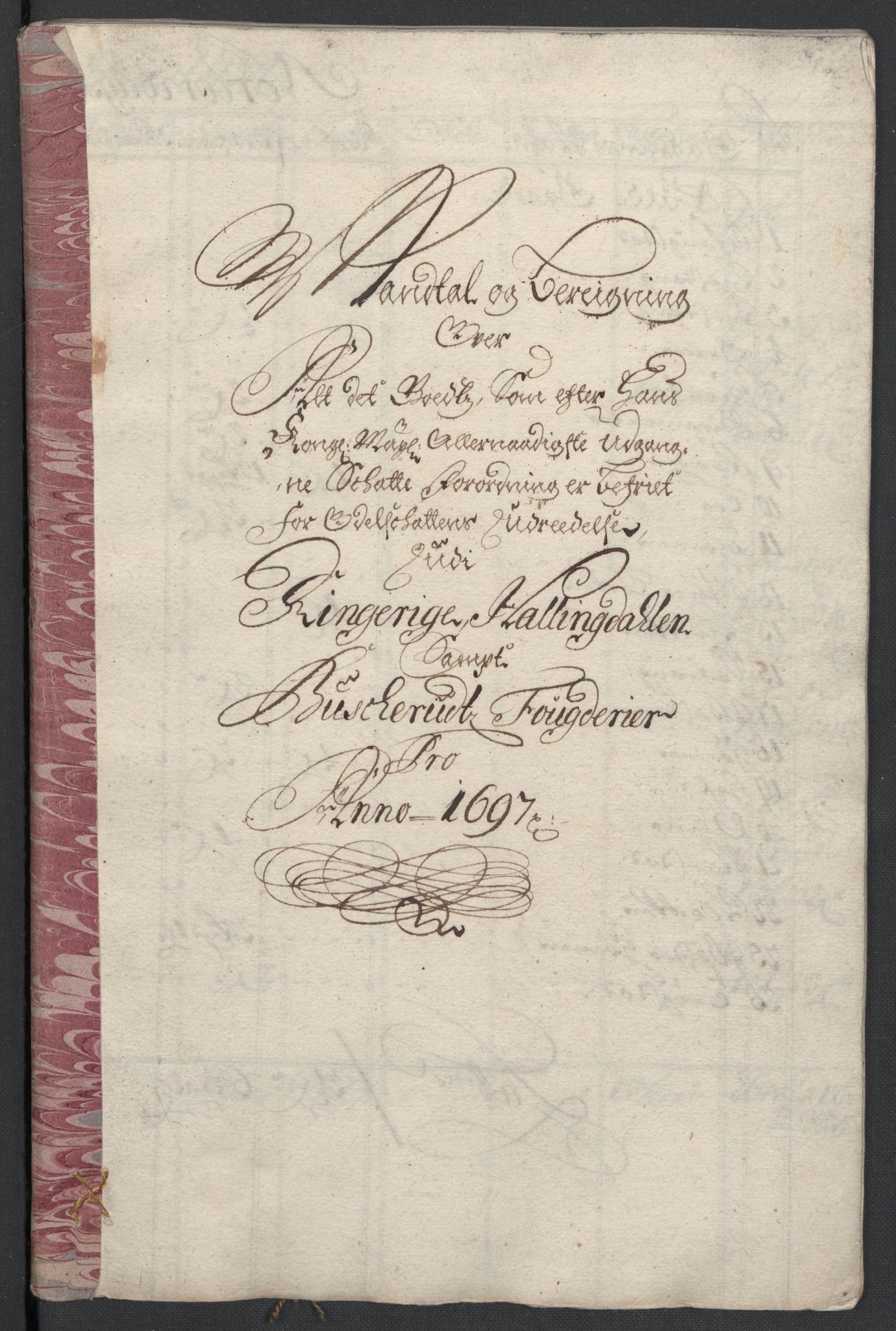 Rentekammeret inntil 1814, Reviderte regnskaper, Fogderegnskap, RA/EA-4092/R22/L1454: Fogderegnskap Ringerike, Hallingdal og Buskerud, 1697, s. 286
