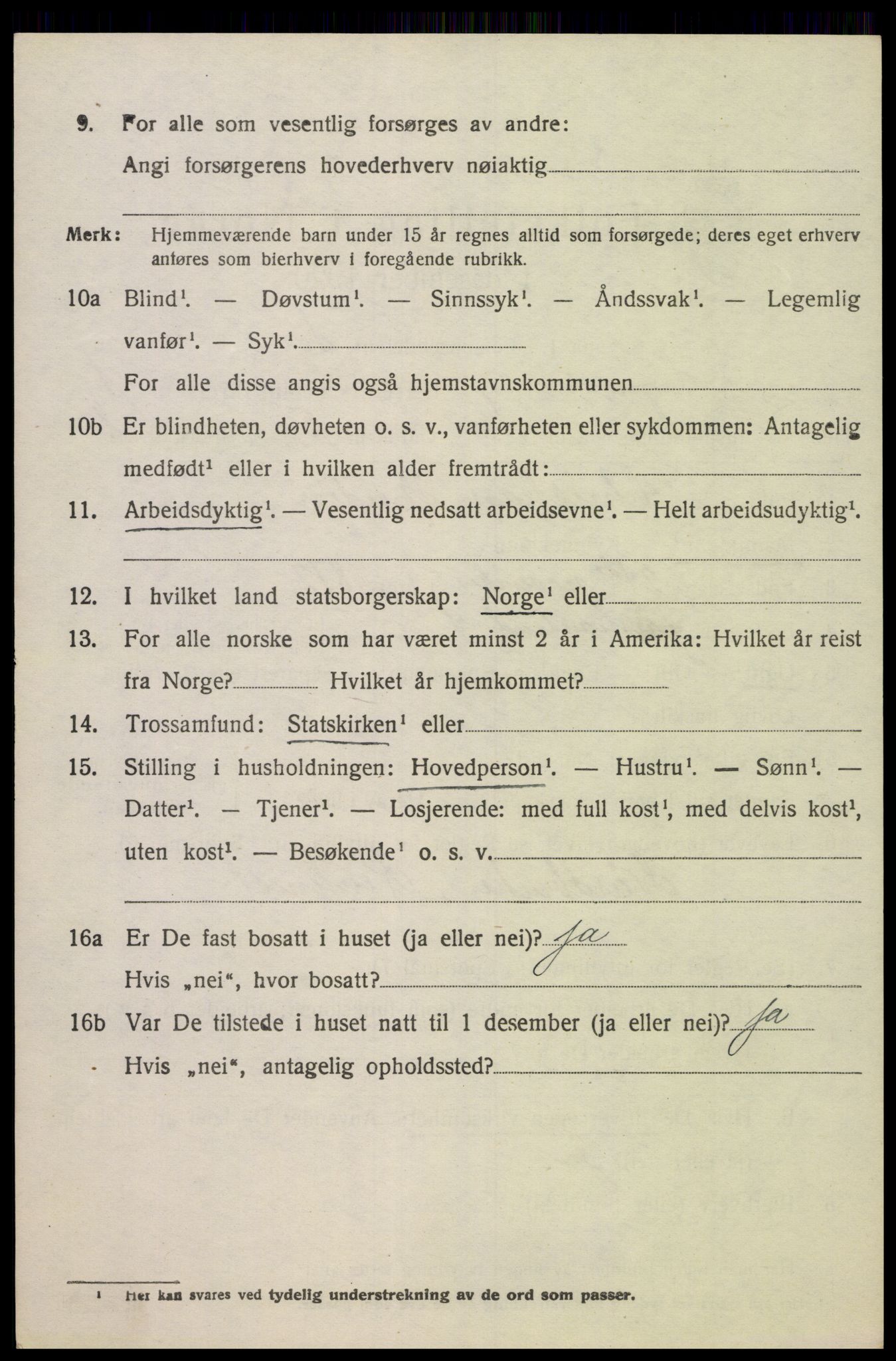 SAK, Folketelling 1920 for 1018 Søgne herred, 1920, s. 1448