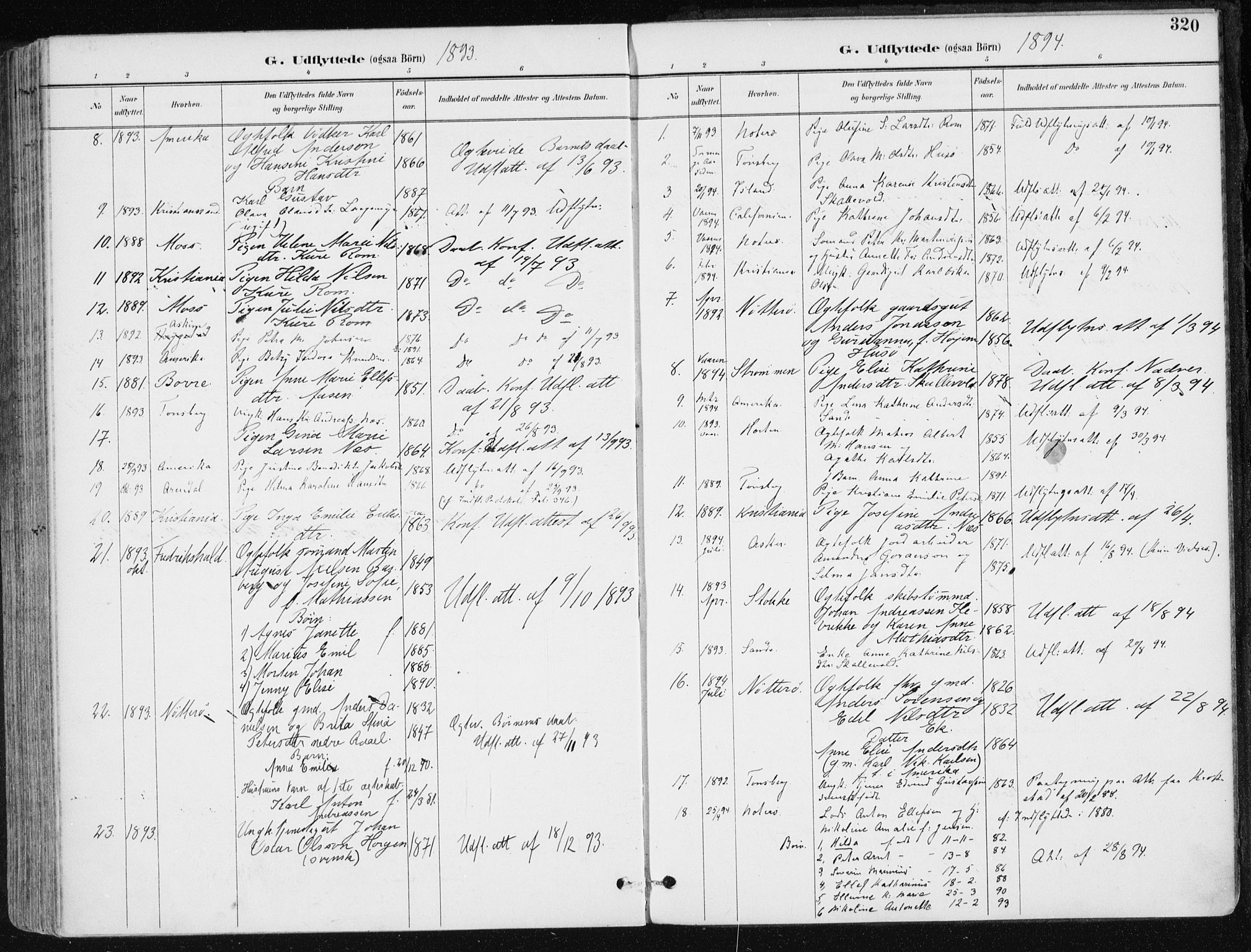 Sem kirkebøker, AV/SAKO-A-5/F/Fb/L0005: Ministerialbok nr. II 5, 1892-1904, s. 320