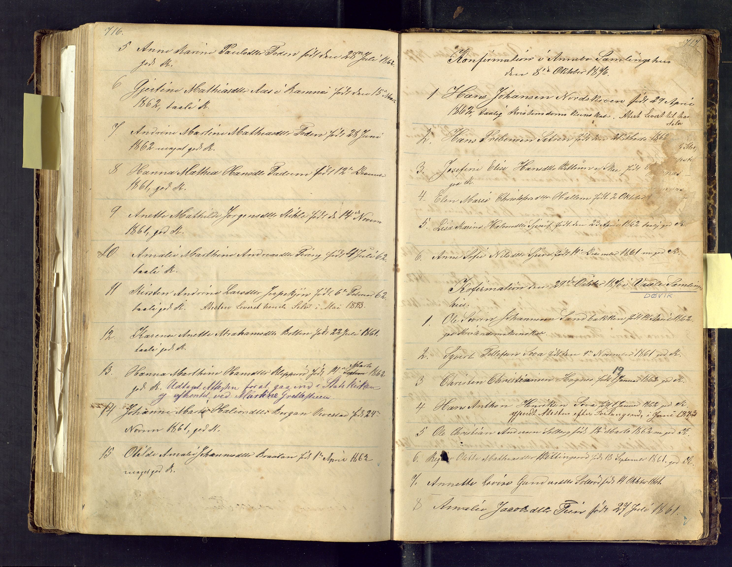 Den evangelisk lutherske frimenighet i Jarlsbergs grevskap med flere steder, AV/SAKO-P-1384/F/Fa/L0001: Dissenterprotokoll nr. Fa/L0001, 1872-1925, s. 716-717