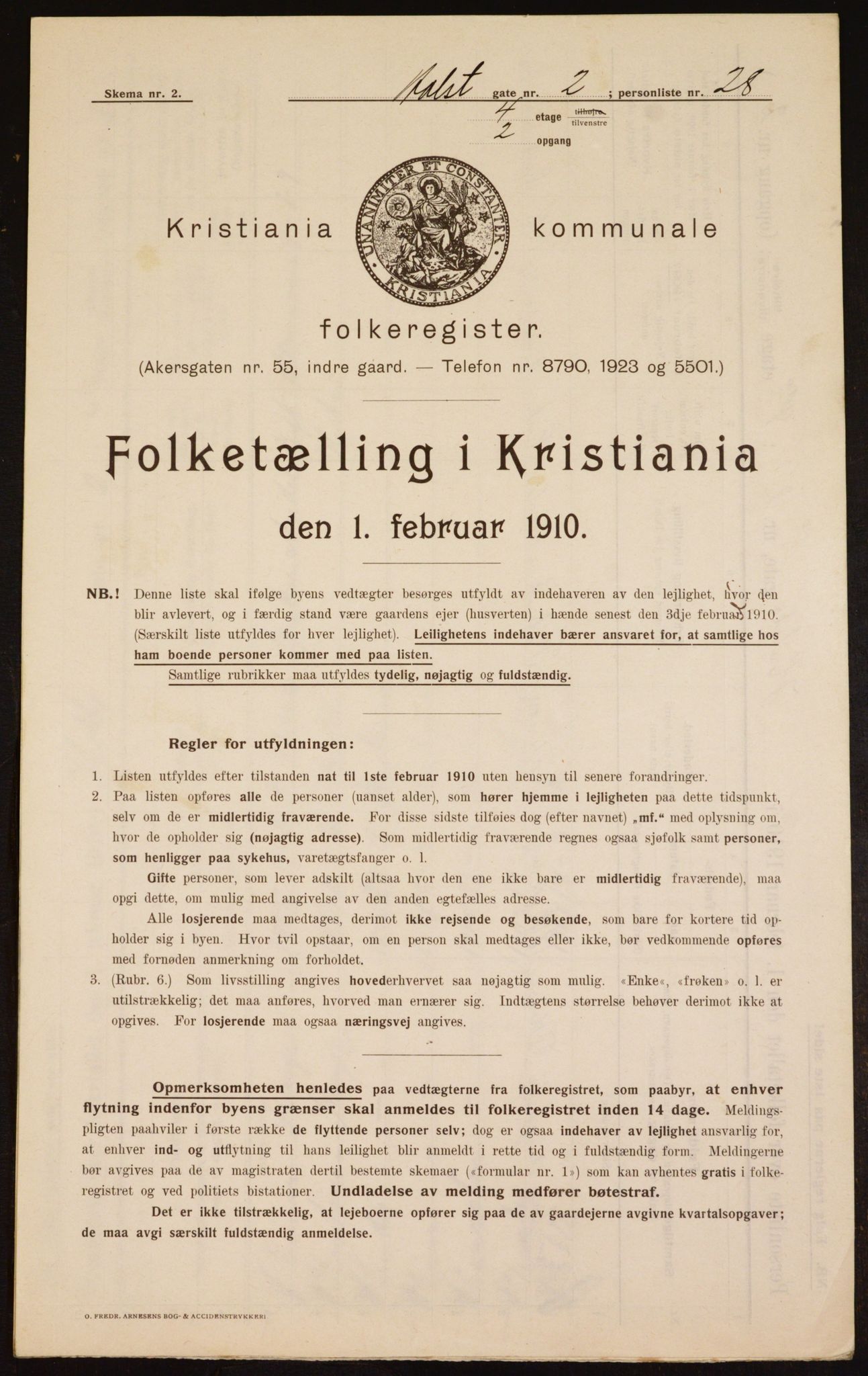 OBA, Kommunal folketelling 1.2.1910 for Kristiania, 1910, s. 40117