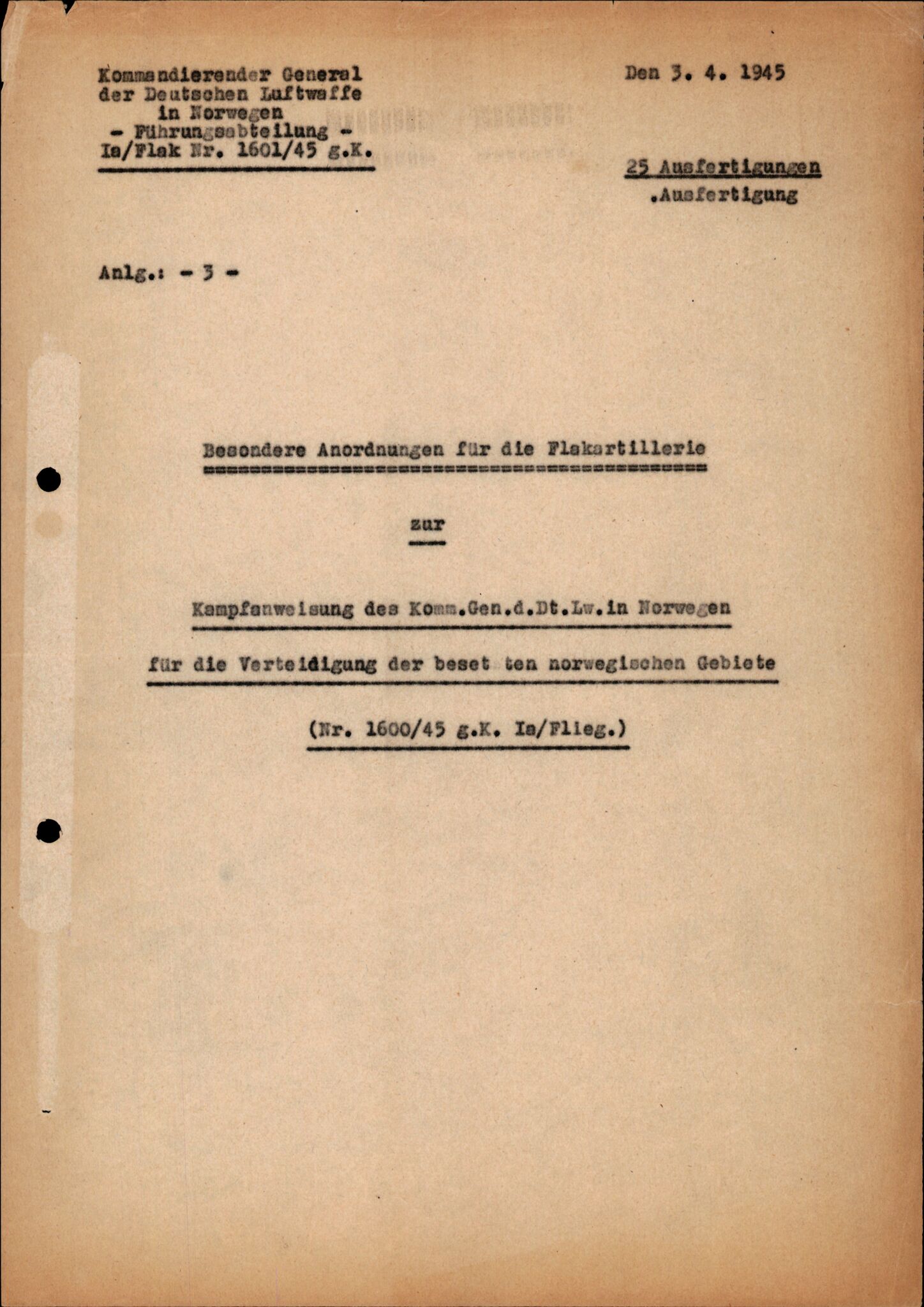 Forsvarets Overkommando. 2 kontor. Arkiv 11.4. Spredte tyske arkivsaker, AV/RA-RAFA-7031/D/Dar/Dara/L0024: Diverse, 1940-1945