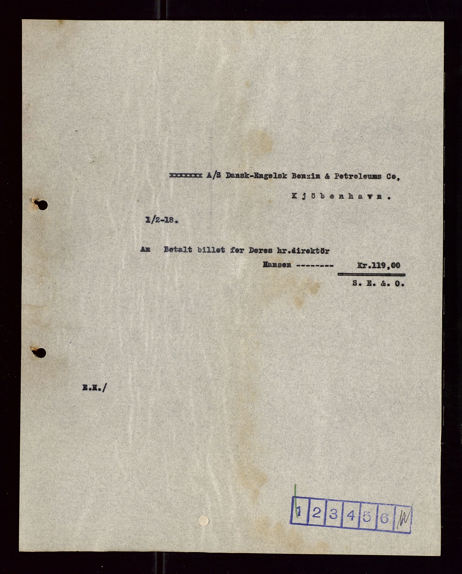 Pa 1521 - A/S Norske Shell, AV/SAST-A-101915/E/Ea/Eaa/L0005: Sjefskorrespondanse, 1918, s. 128