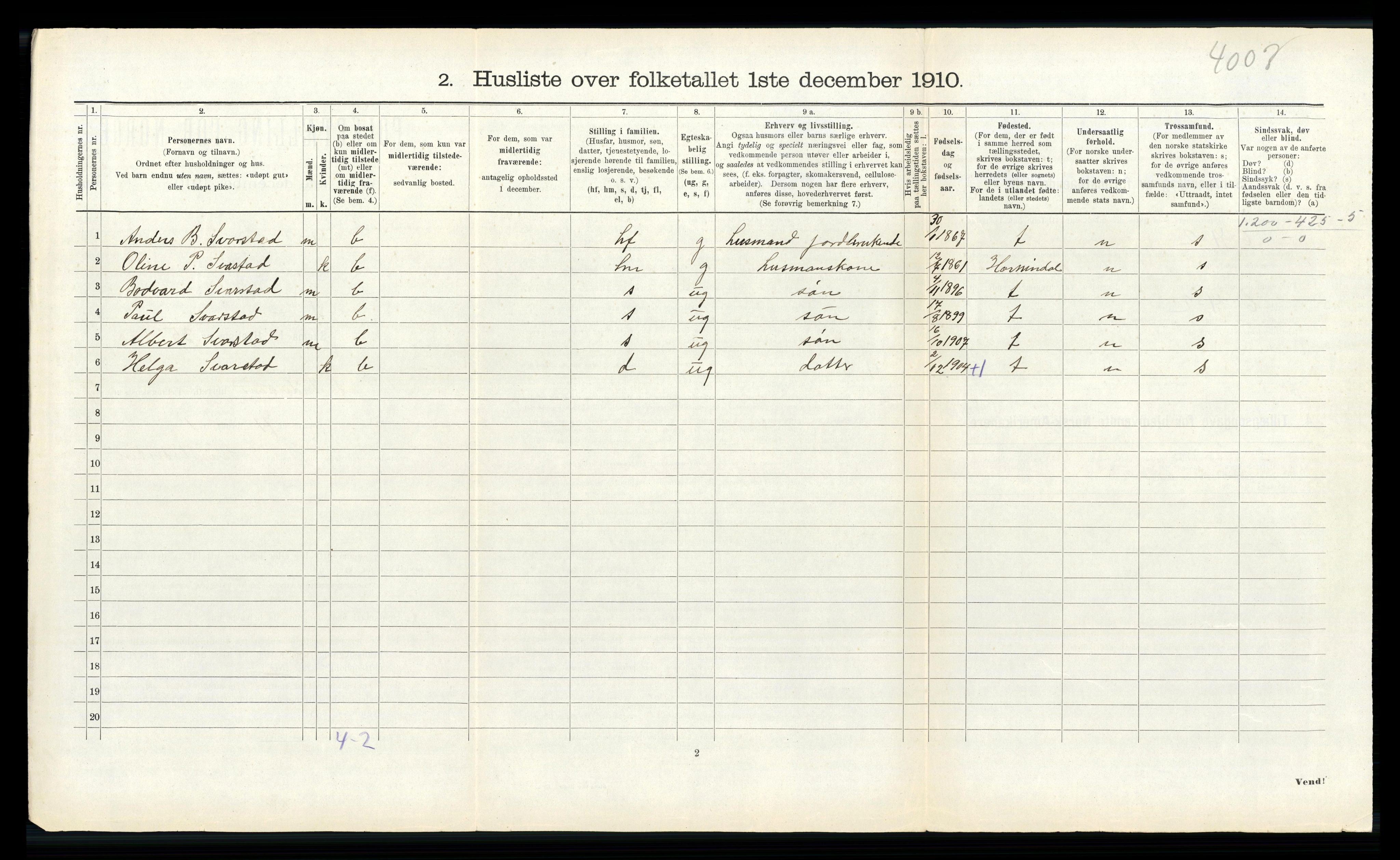 RA, Folketelling 1910 for 1447 Innvik herred, 1910, s. 333