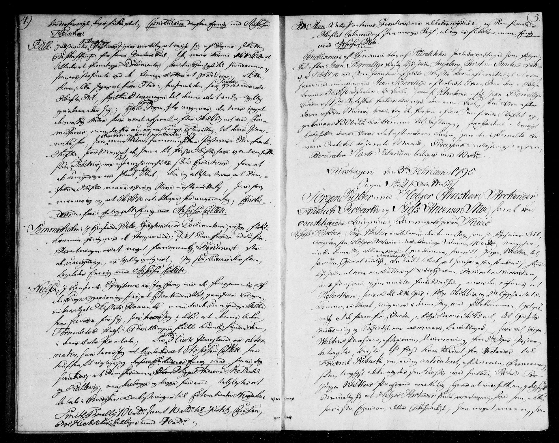 Overhoffretten 1667-1797, AV/RA-EA-2884/Ac/L0231: Voteringsprotokoll, 1795, s. 4-5