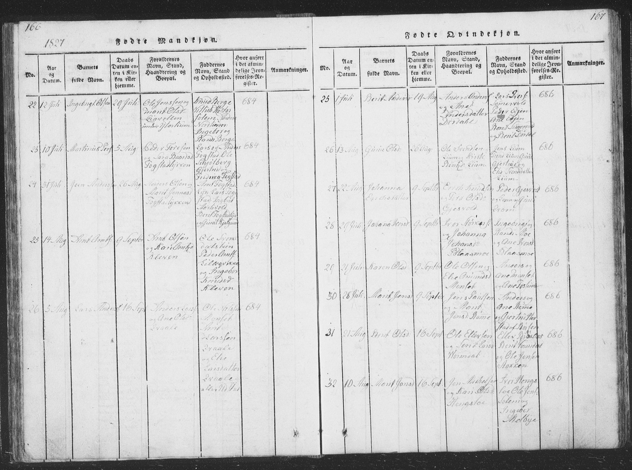 Ministerialprotokoller, klokkerbøker og fødselsregistre - Sør-Trøndelag, AV/SAT-A-1456/668/L0816: Klokkerbok nr. 668C05, 1816-1893, s. 166-167