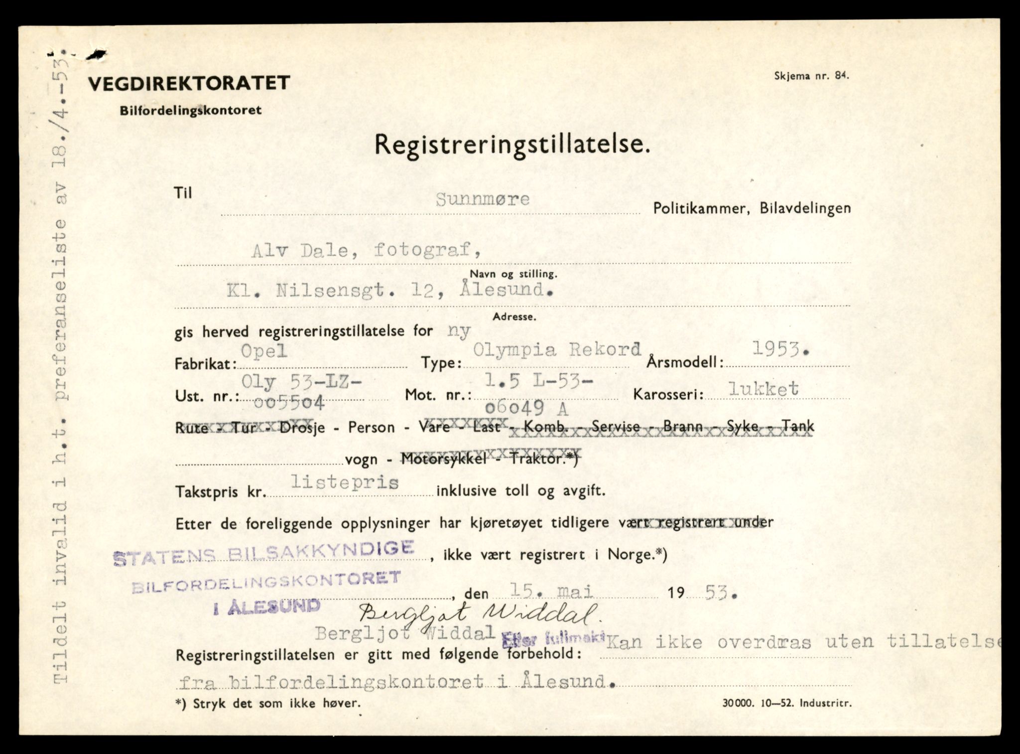 Møre og Romsdal vegkontor - Ålesund trafikkstasjon, AV/SAT-A-4099/F/Fe/L0043: Registreringskort for kjøretøy T 14080 - T 14204, 1927-1998, s. 2485