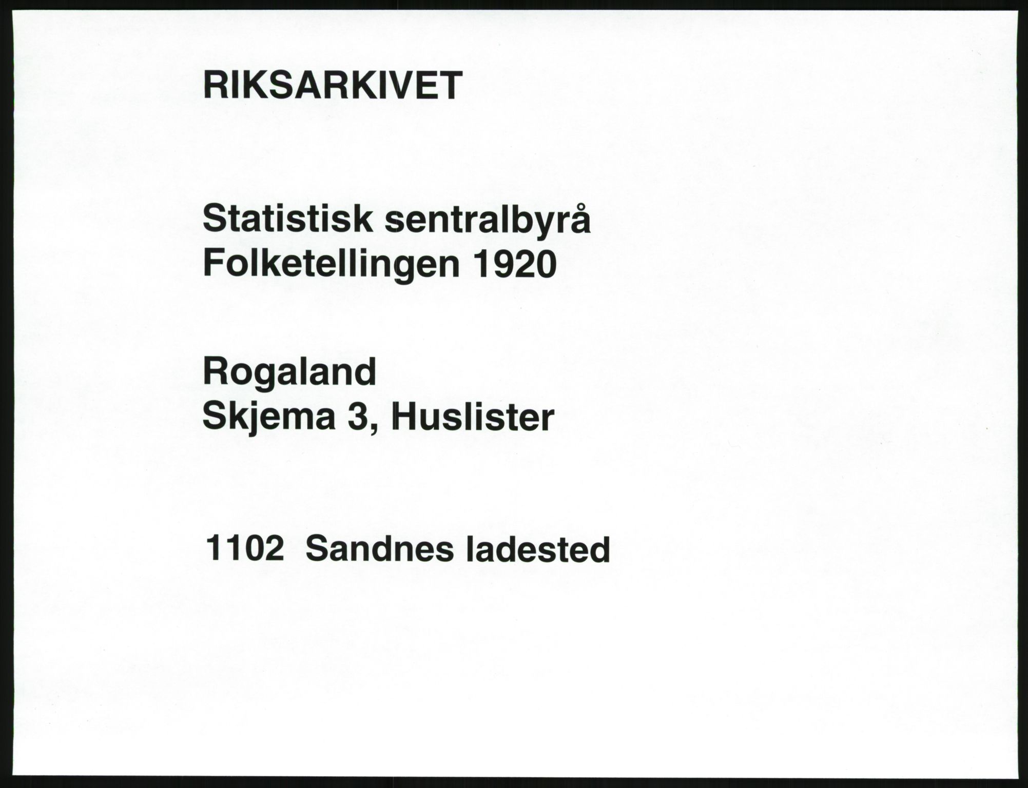 SAST, Folketelling 1920 for 1102 Sandnes ladested, 1920, s. 42