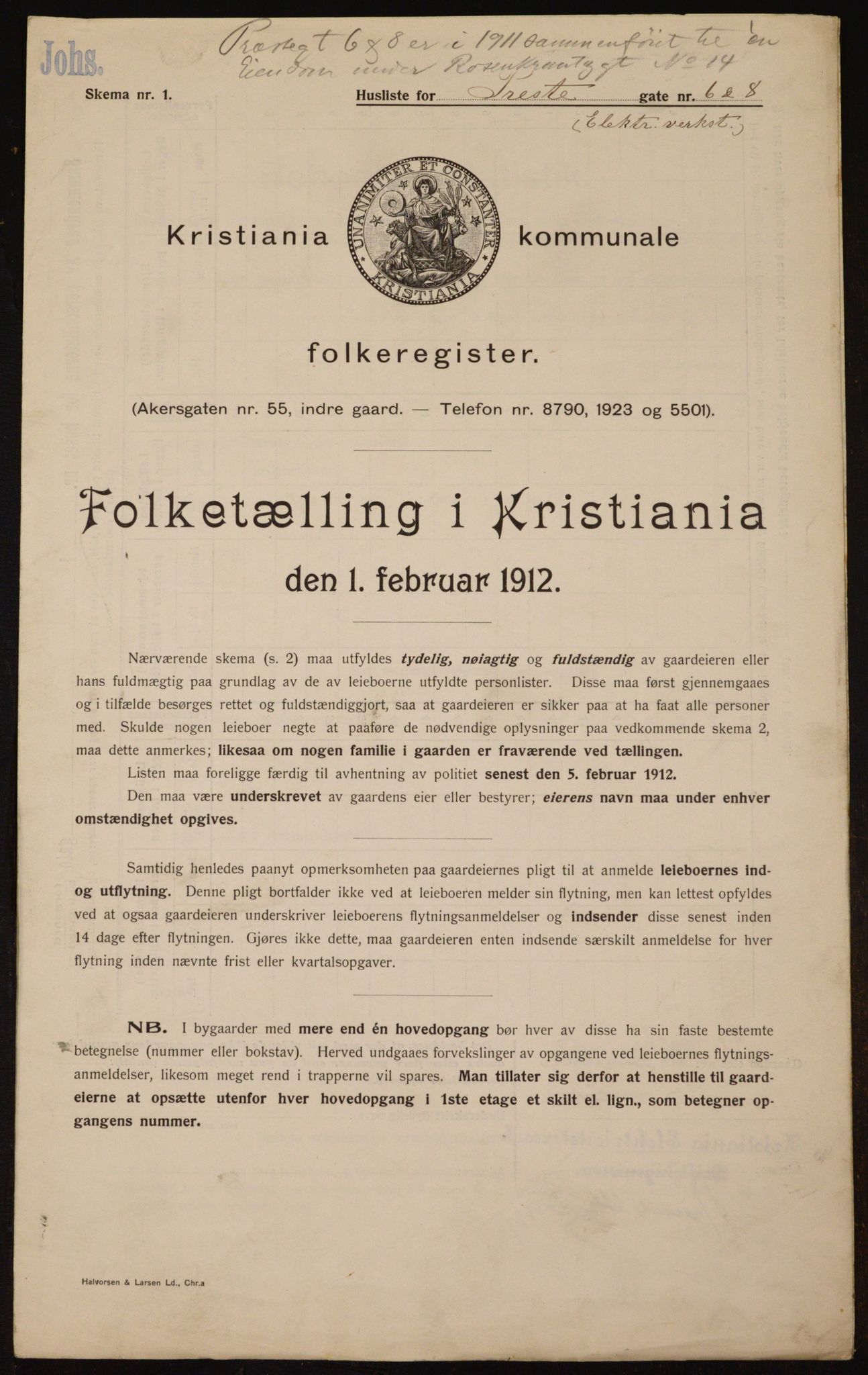 OBA, Kommunal folketelling 1.2.1912 for Kristiania, 1912, s. 81438