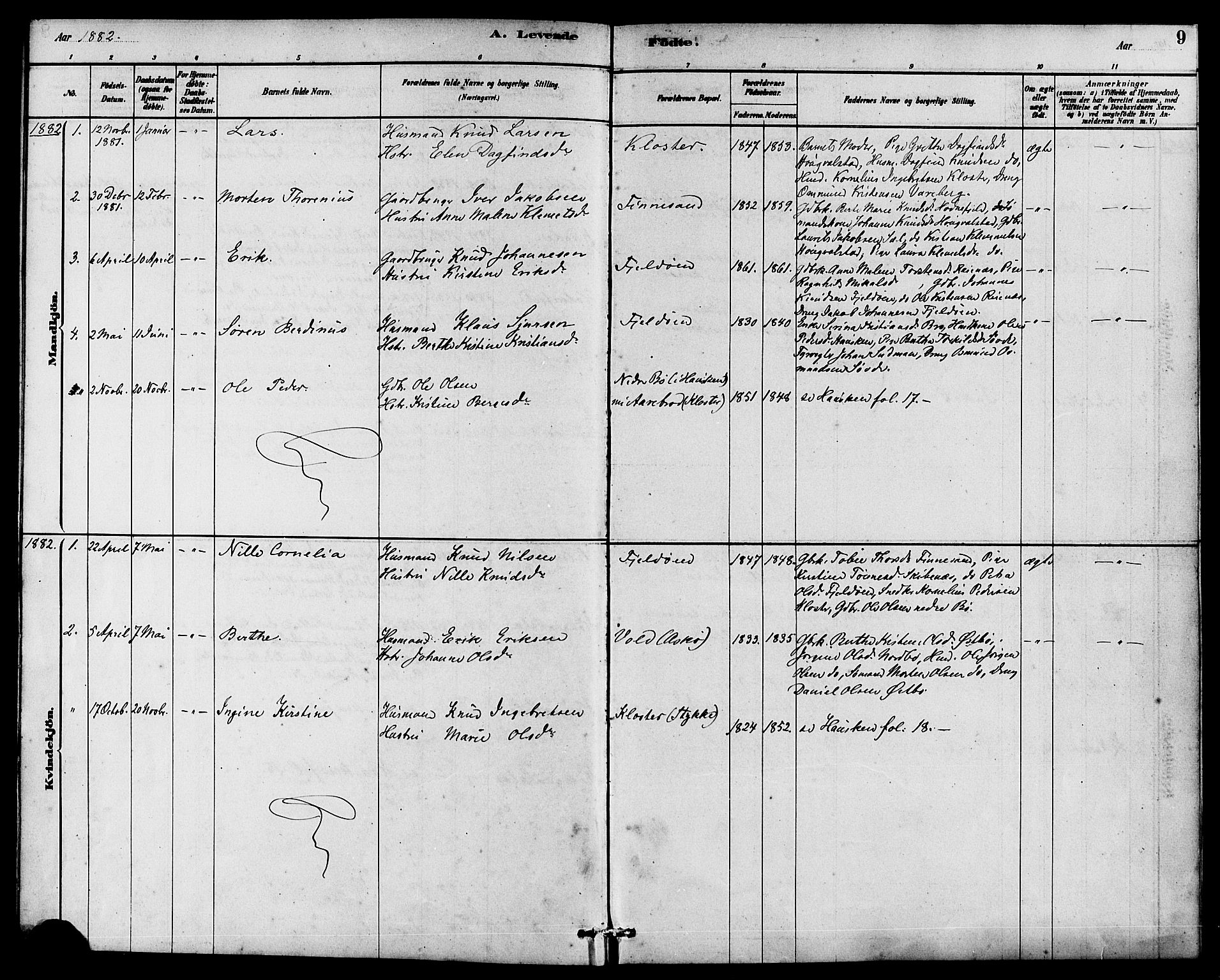 Rennesøy sokneprestkontor, SAST/A -101827/H/Ha/Haa/L0010: Ministerialbok nr. A 10, 1878-1890, s. 9