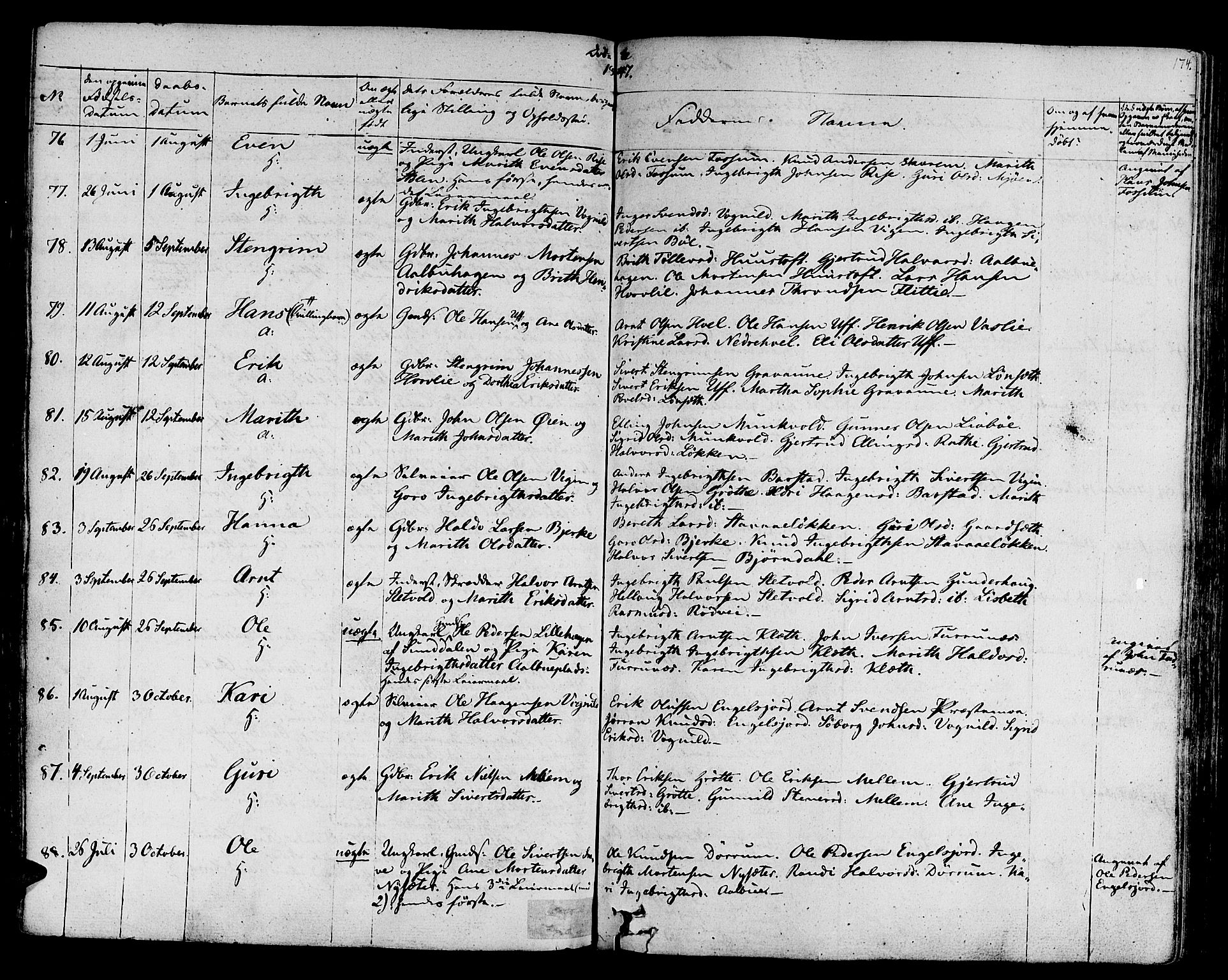 Ministerialprotokoller, klokkerbøker og fødselsregistre - Sør-Trøndelag, SAT/A-1456/678/L0897: Ministerialbok nr. 678A06-07, 1821-1847, s. 174