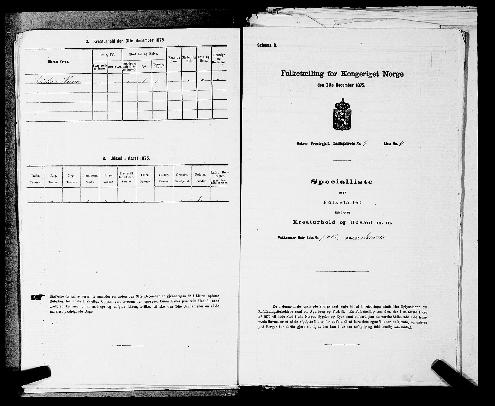 SAKO, Folketelling 1875 for 0627P Røyken prestegjeld, 1875, s. 582