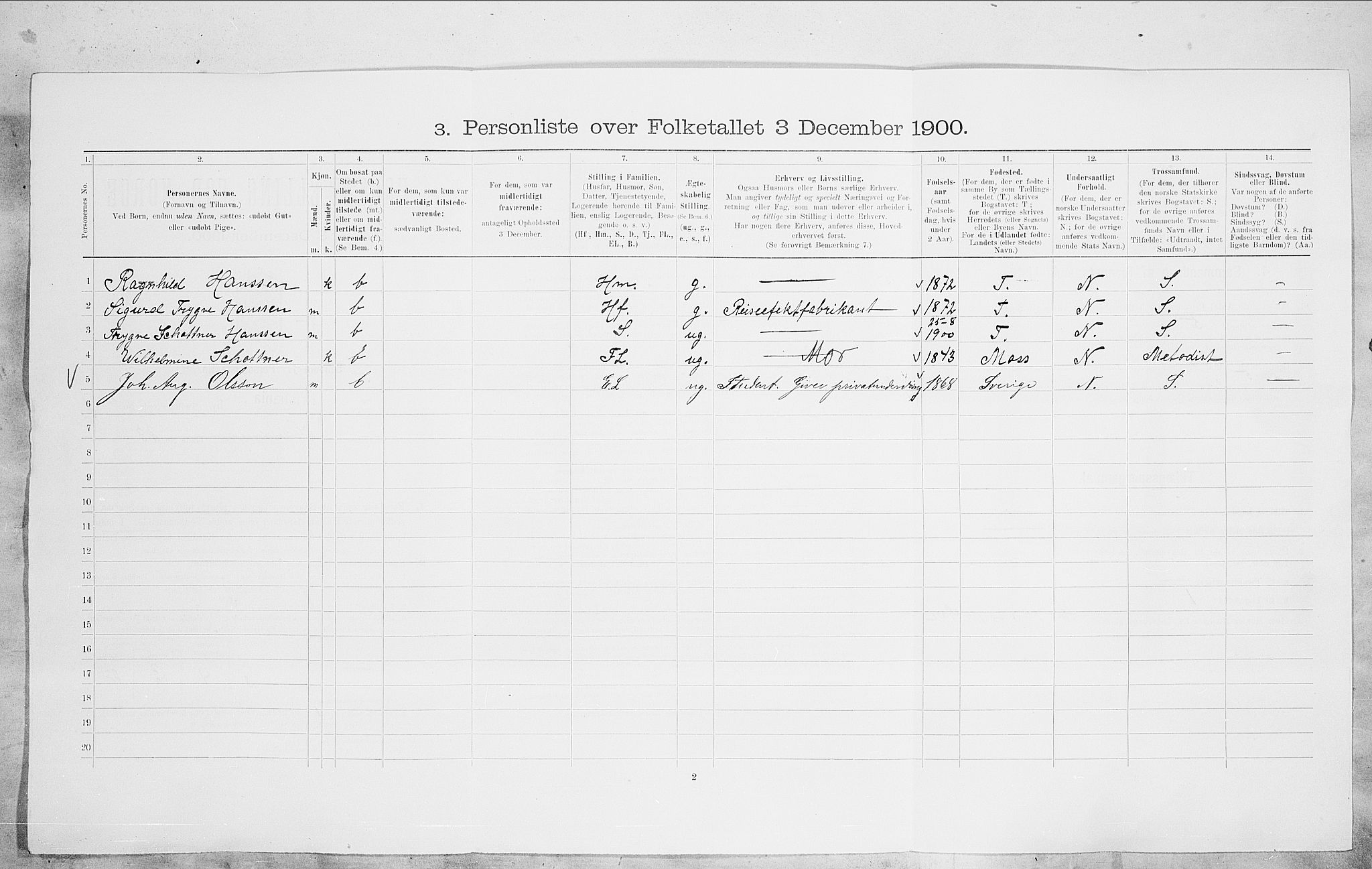 SAO, Folketelling 1900 for 0301 Kristiania kjøpstad, 1900, s. 94569