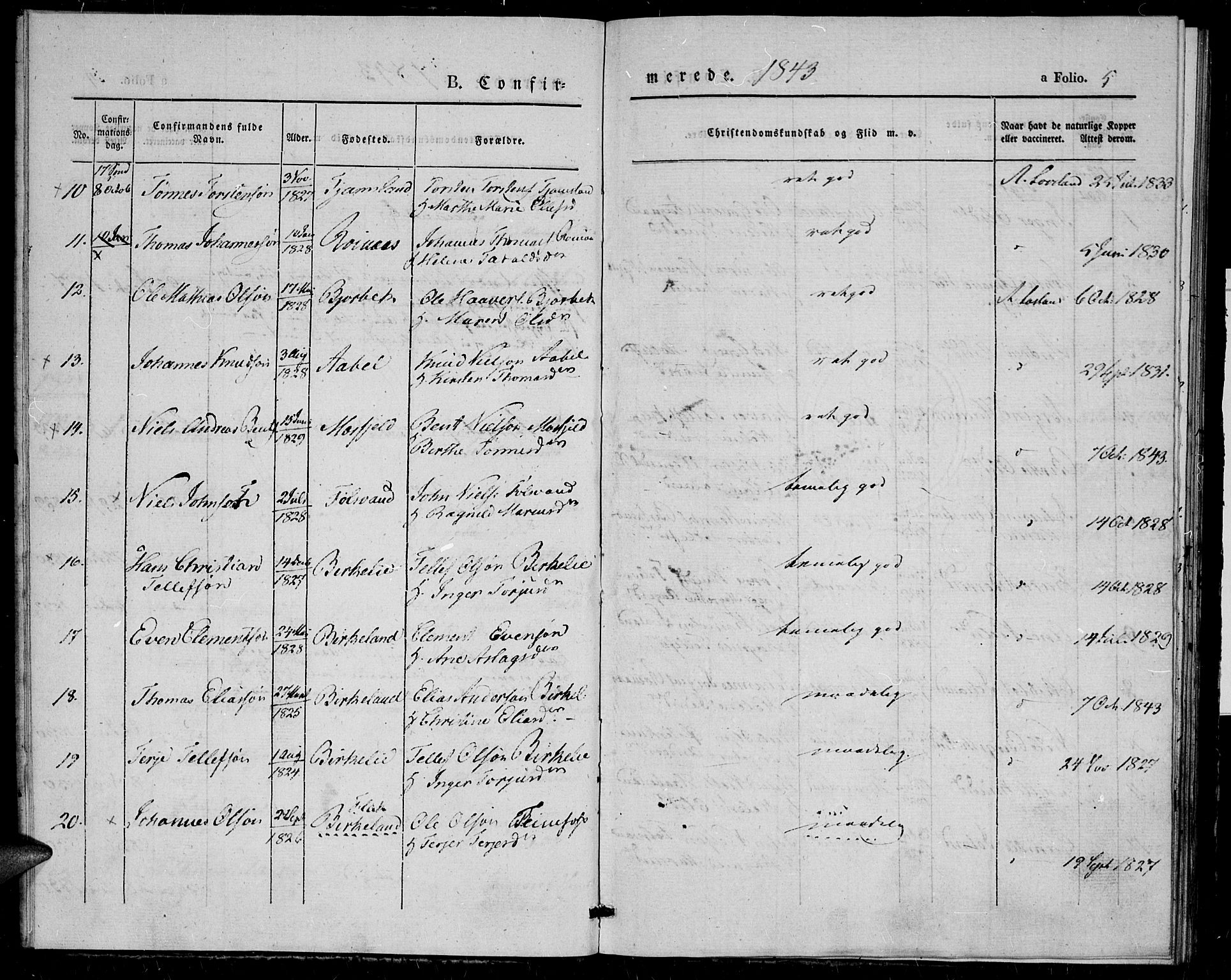 Birkenes sokneprestkontor, SAK/1111-0004/F/Fa/L0002: Ministerialbok nr. A 2, 1839-1849, s. 5