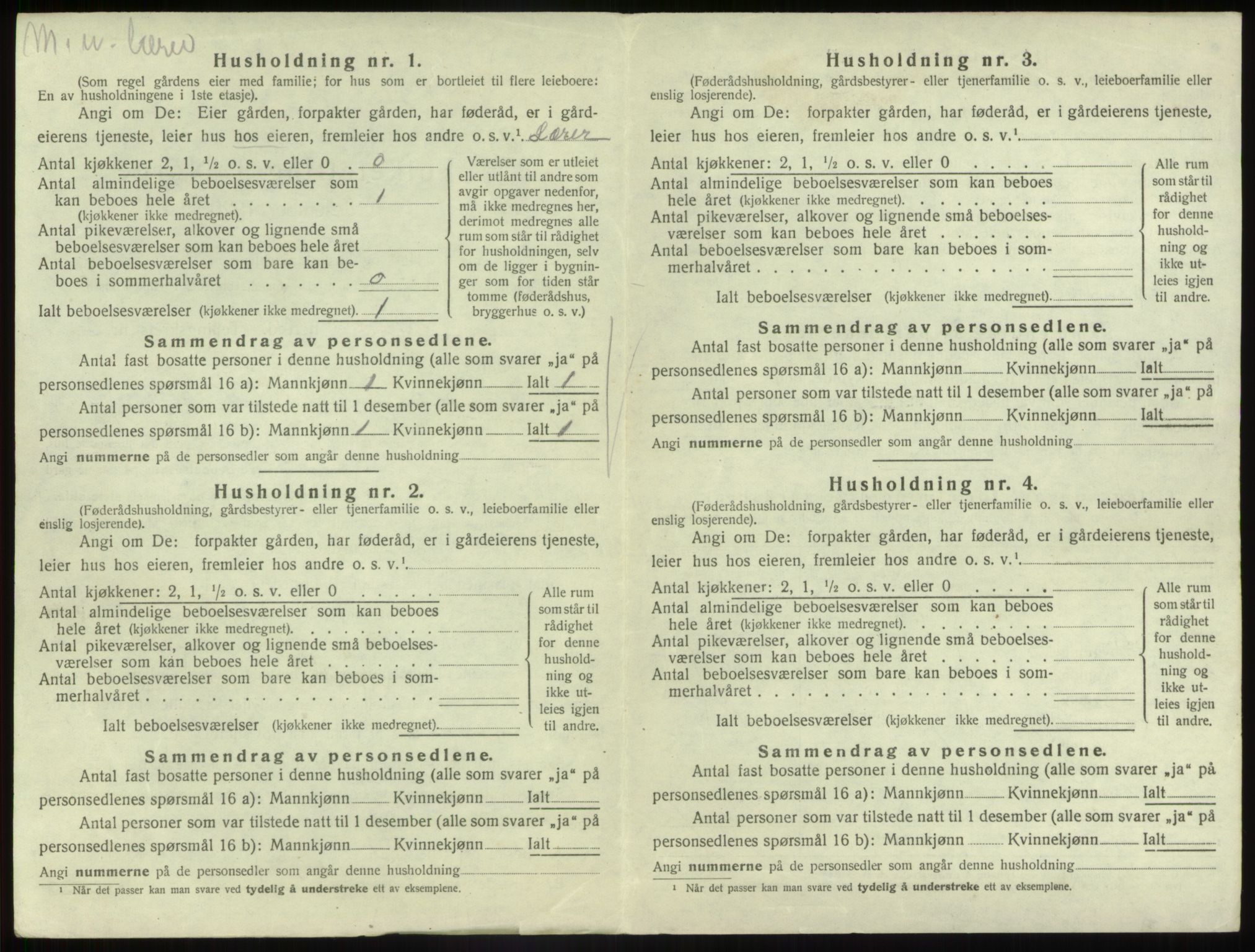 SAB, Folketelling 1920 for 1430 Gaular herred, 1920, s. 315