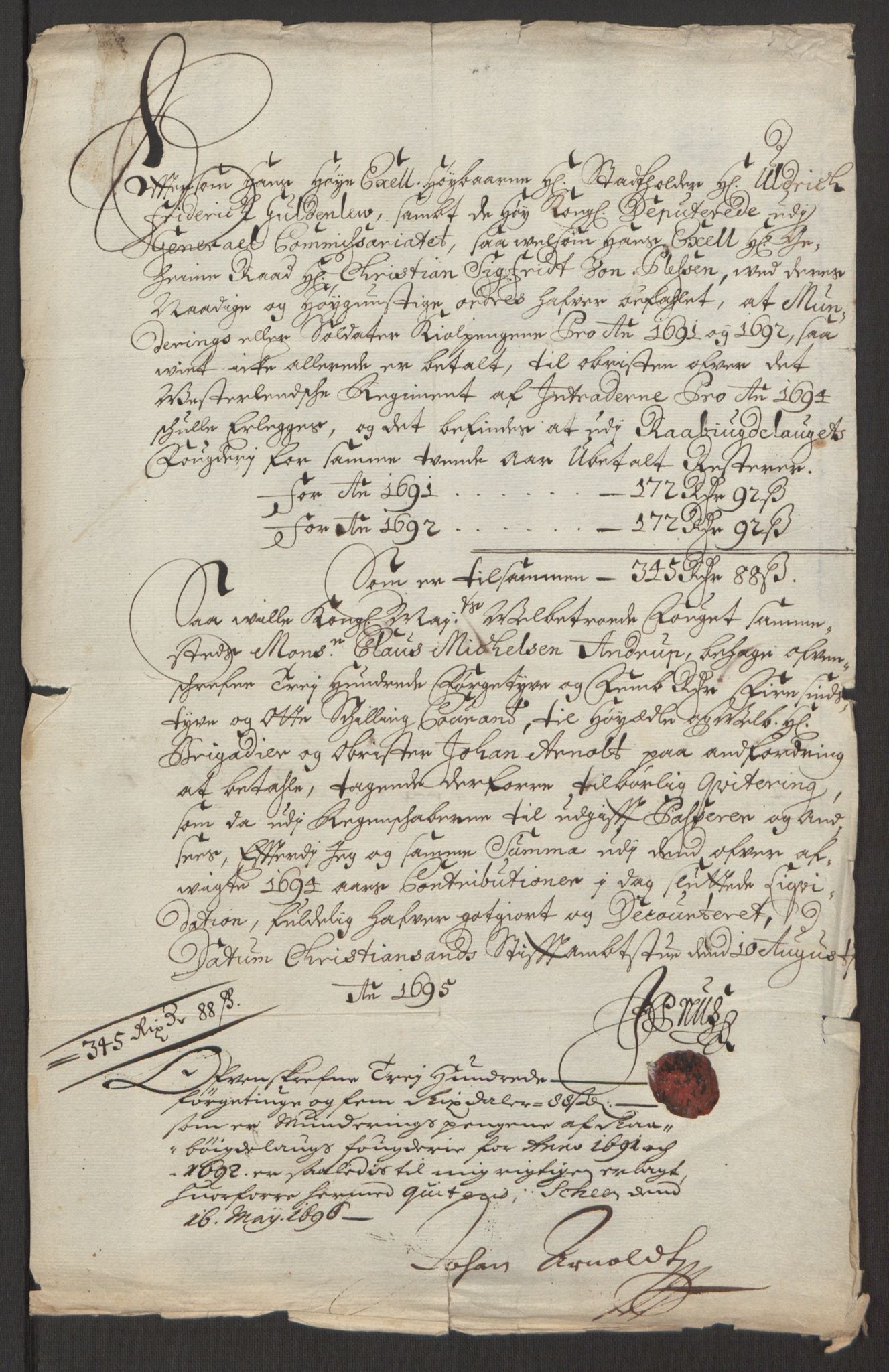 Rentekammeret inntil 1814, Reviderte regnskaper, Fogderegnskap, RA/EA-4092/R40/L2444: Fogderegnskap Råbyggelag, 1693-1696, s. 198