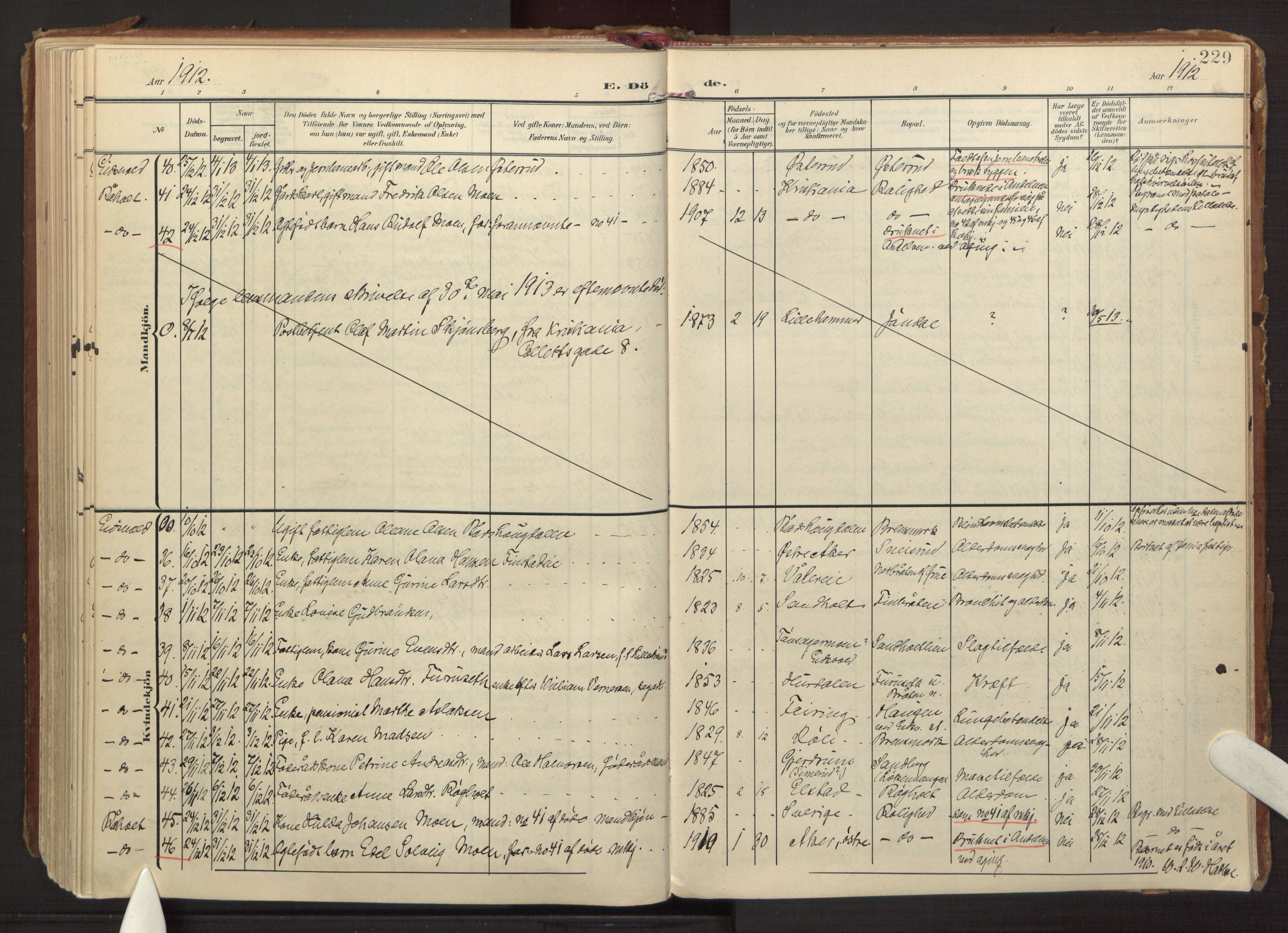 Eidsvoll prestekontor Kirkebøker, AV/SAO-A-10888/F/Fa/L0008: Ministerialbok nr. I 8, 1908-1920, s. 229