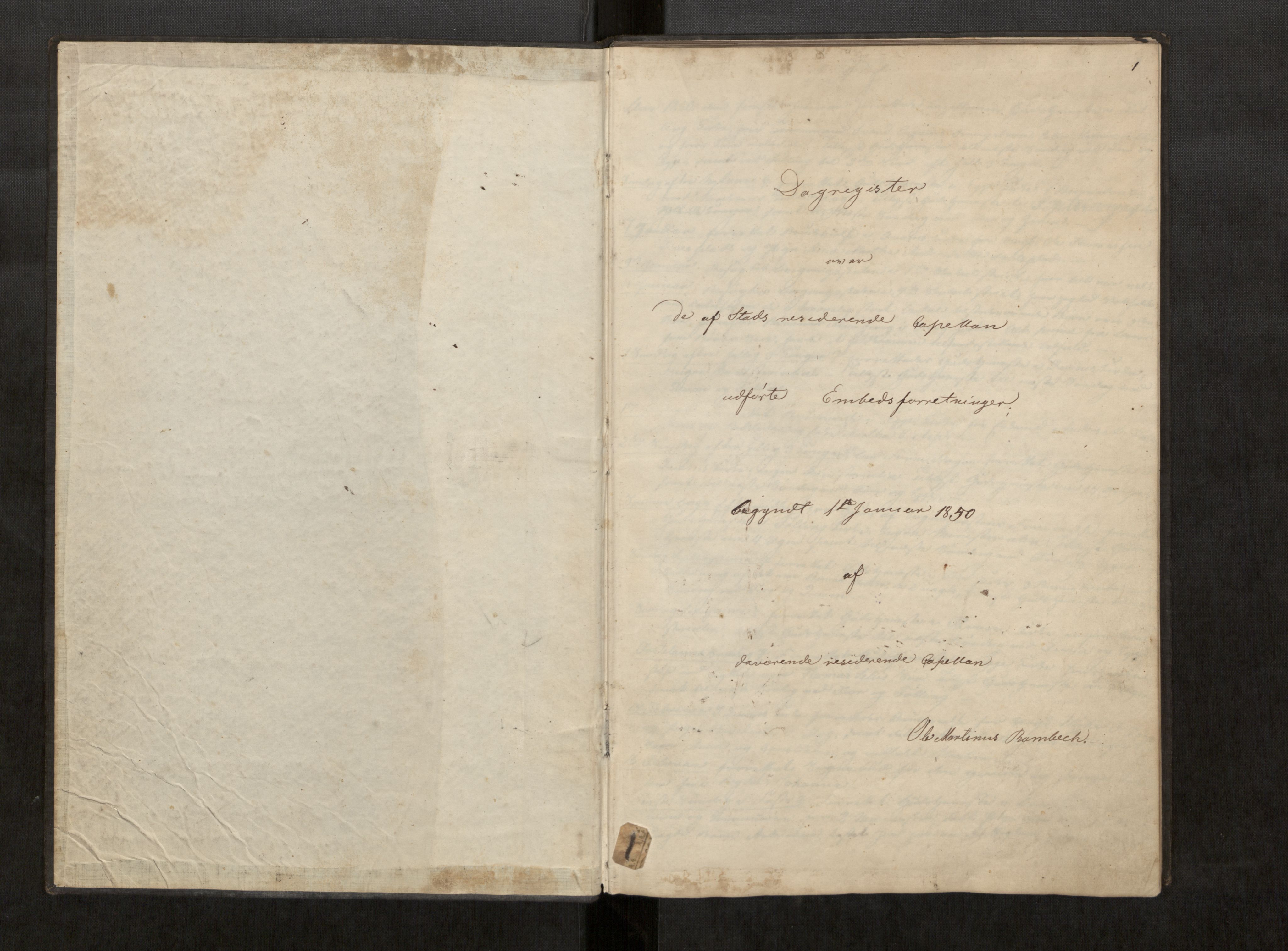 Stod sokneprestkontor, SAT/A-1164/2/I/I1/I1d/L0002: Residerende kapellans bok nr. 2, 1850-1869, s. 1