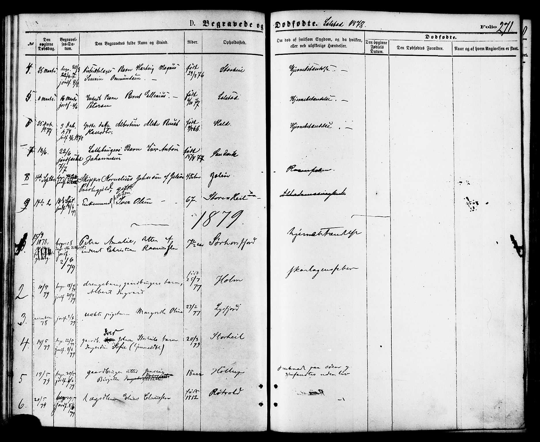 Ministerialprotokoller, klokkerbøker og fødselsregistre - Nordland, SAT/A-1459/810/L0149: Ministerialbok nr. 810A09 /2, 1874-1884, s. 271