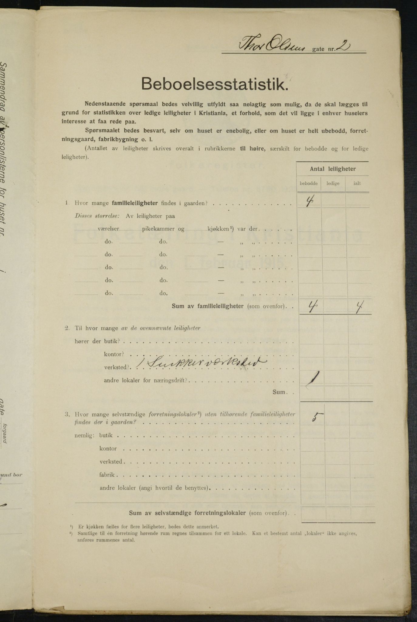 OBA, Kommunal folketelling 1.2.1915 for Kristiania, 1915, s. 109535