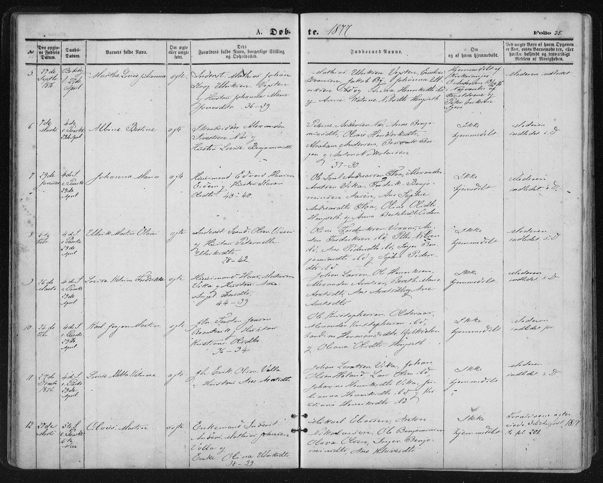 Ministerialprotokoller, klokkerbøker og fødselsregistre - Nordland, SAT/A-1459/816/L0241: Ministerialbok nr. 816A07, 1870-1885, s. 35