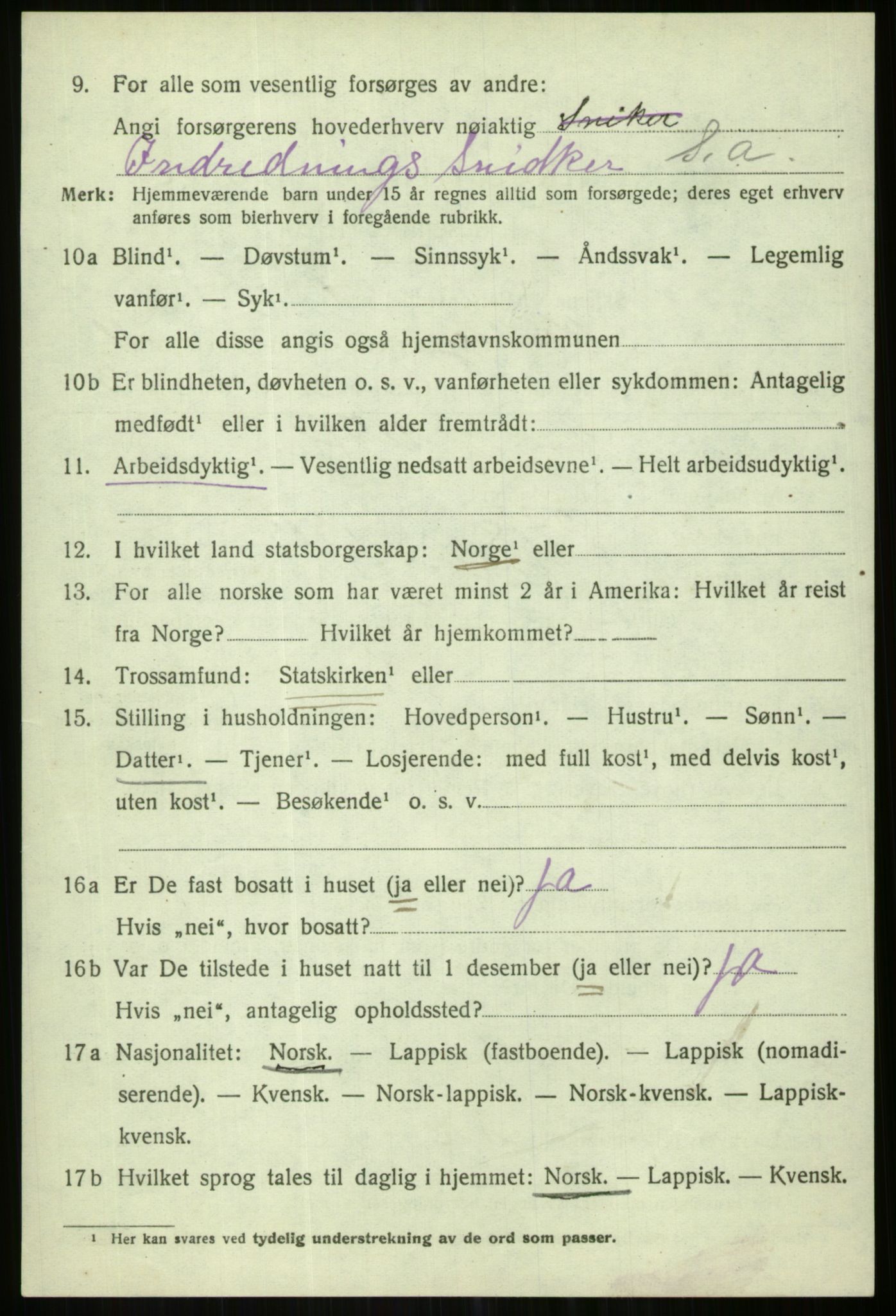 SATØ, Folketelling 1920 for 1936 Karlsøy herred, 1920, s. 4019