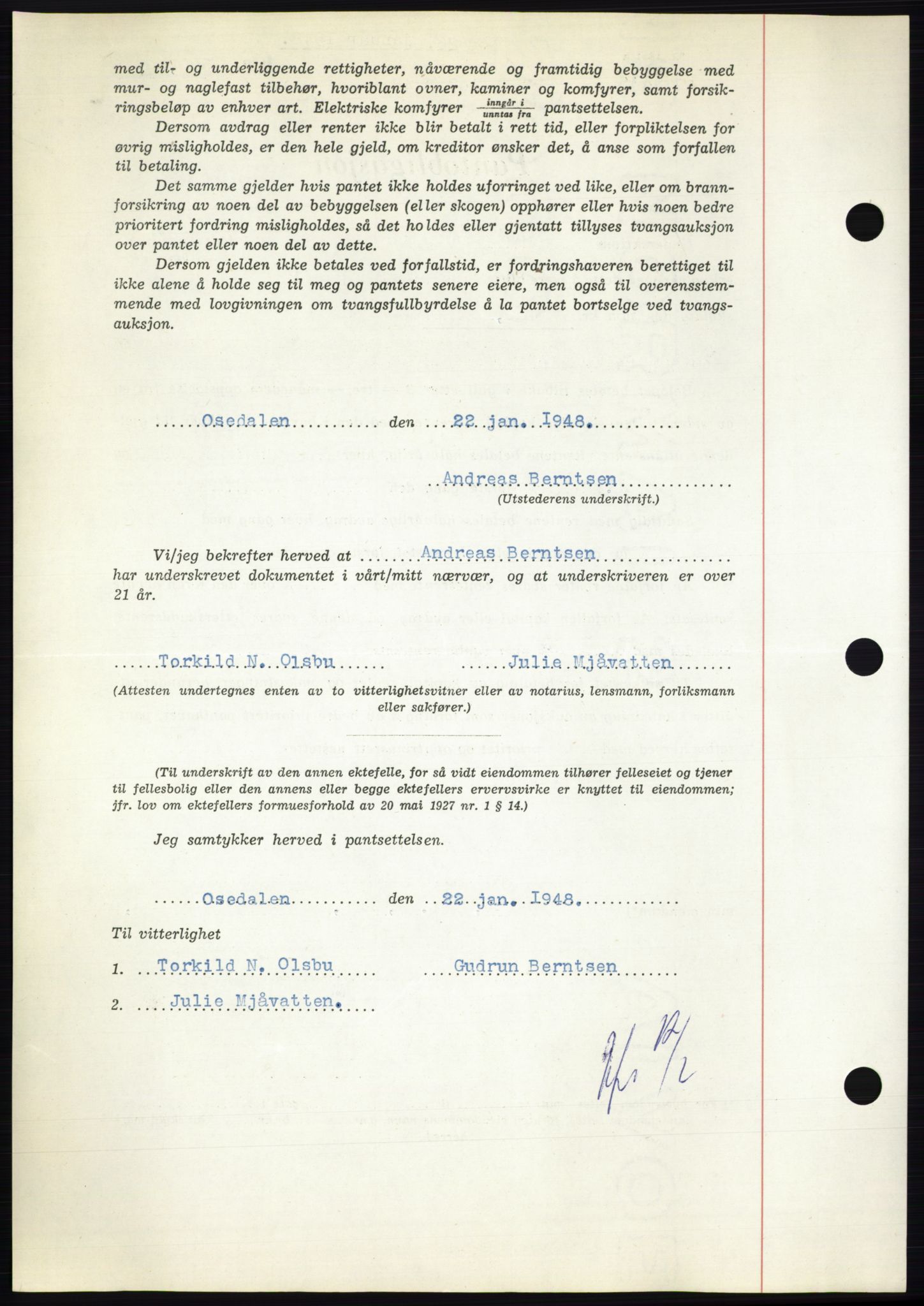 Nedenes sorenskriveri, AV/SAK-1221-0006/G/Gb/Gbb/L0005: Pantebok nr. B5, 1948-1948, Dagboknr: 107/1948