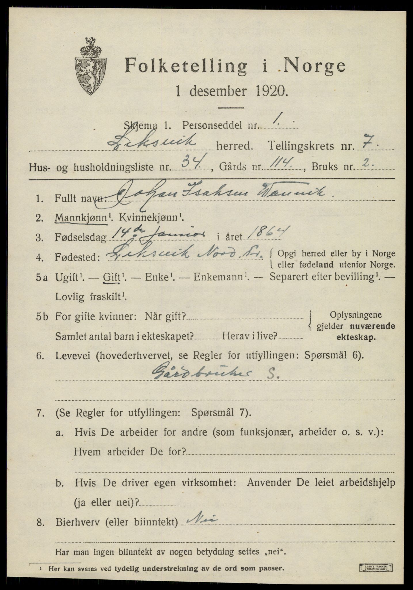 SAT, Folketelling 1920 for 1718 Leksvik herred, 1920, s. 6462