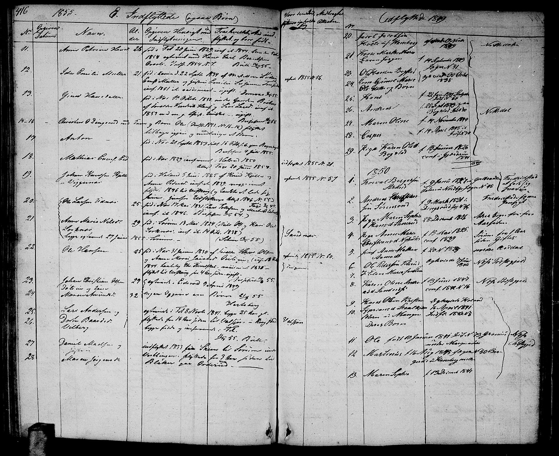 Aurskog prestekontor Kirkebøker, AV/SAO-A-10304a/G/Ga/L0002: Klokkerbok nr. I 2, 1829-1857, s. 416