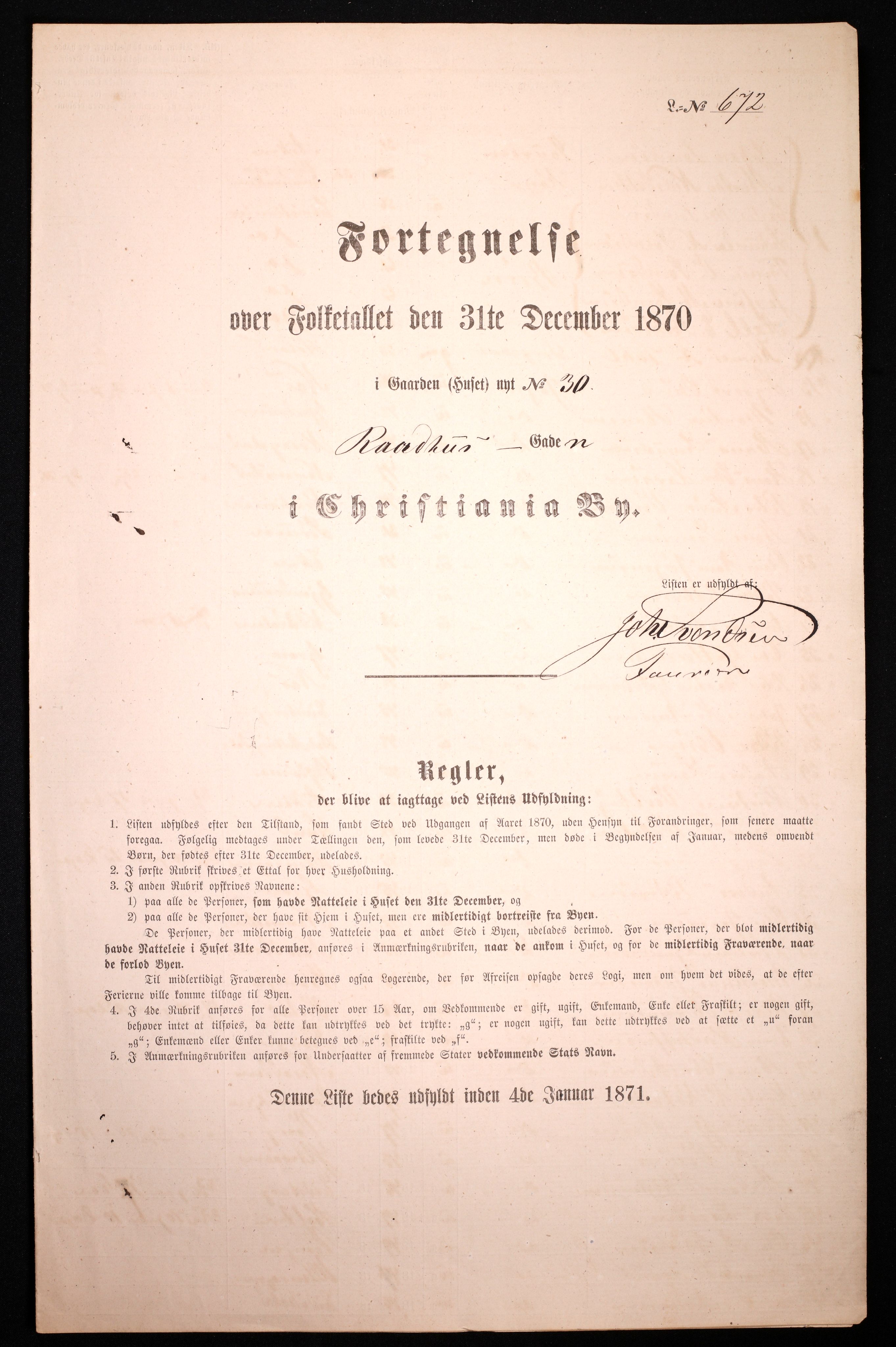 RA, Folketelling 1870 for 0301 Kristiania kjøpstad, 1870, s. 3124