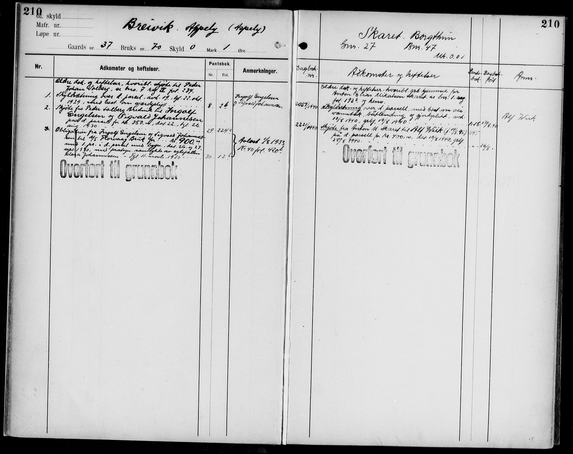 Midhordland sorenskriveri, AV/SAB-A-3001/1/G/Ga/Gab/L0109: Panteregister nr. II.A.b.109, s. 210