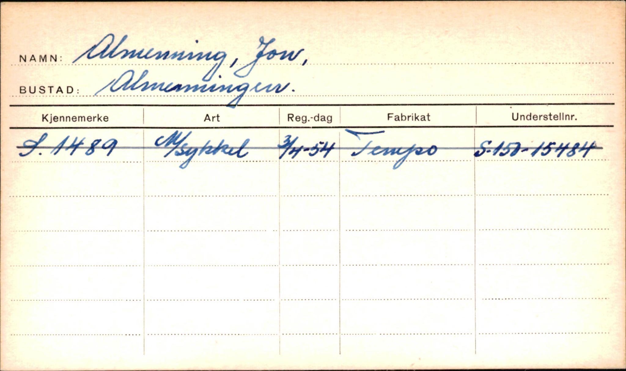 Statens vegvesen, Sogn og Fjordane vegkontor, AV/SAB-A-5301/4/F/L0001C: Eigarregister Fjordane til 1.6.1961, 1930-1961, s. 20