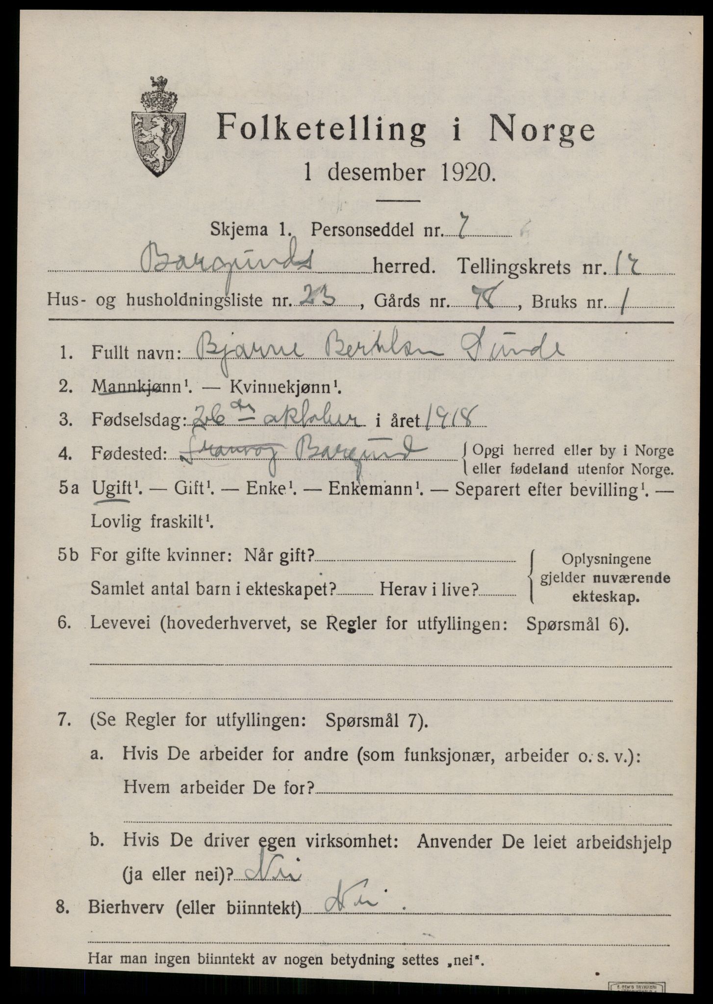 SAT, Folketelling 1920 for 1531 Borgund herred, 1920, s. 12884