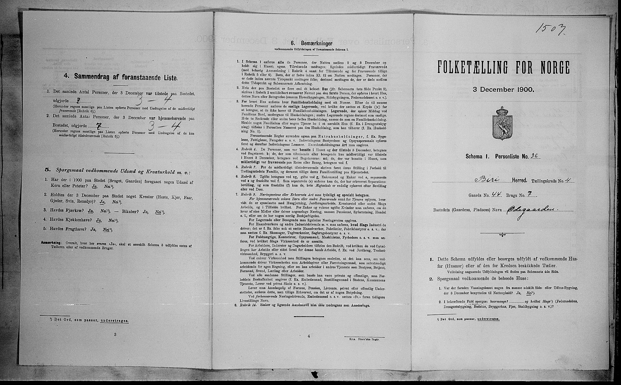SAH, Folketelling 1900 for 0525 Biri herred, 1900, s. 590
