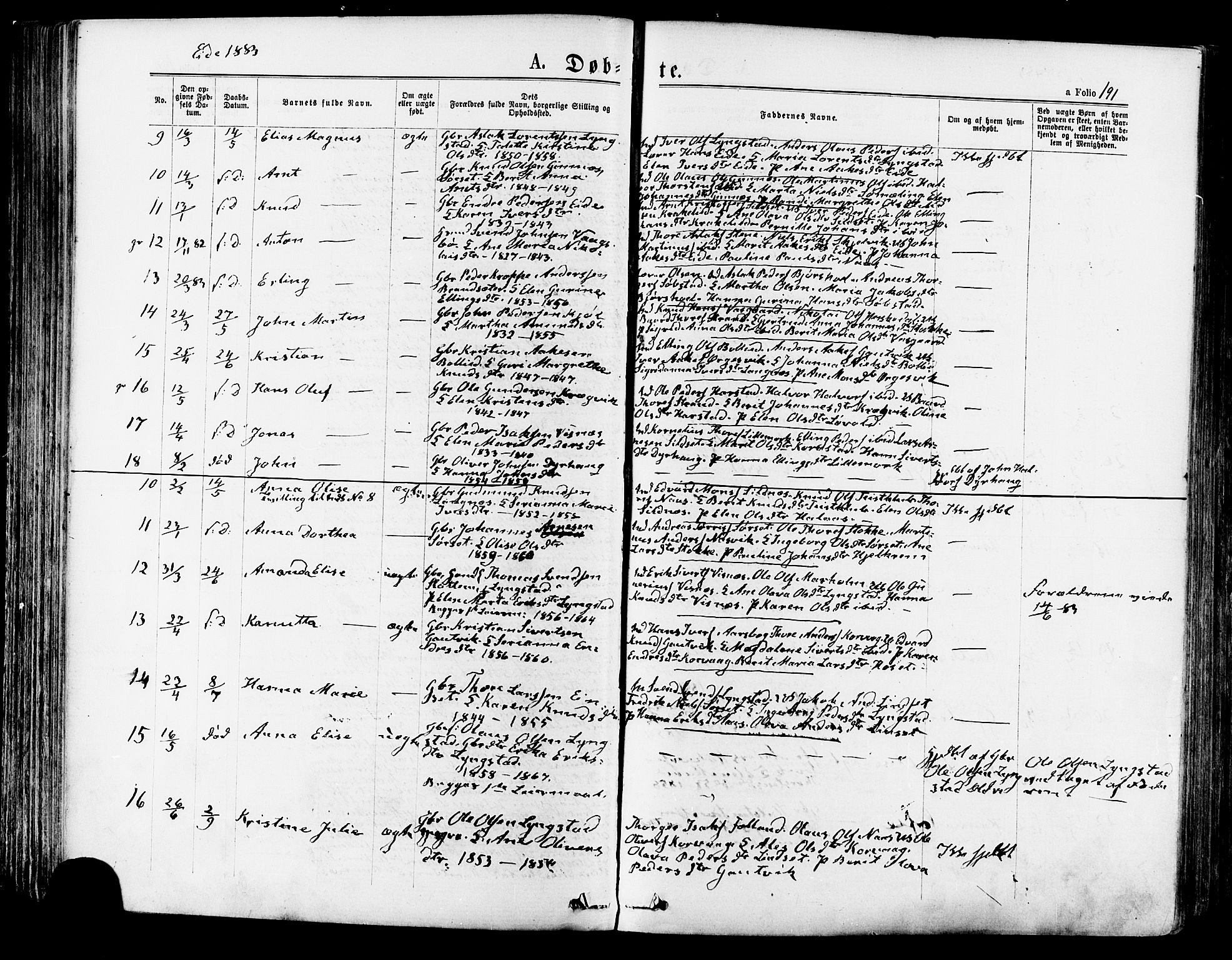 Ministerialprotokoller, klokkerbøker og fødselsregistre - Møre og Romsdal, AV/SAT-A-1454/568/L0806: Ministerialbok nr. 568A12 /4, 1878-1884, s. 191