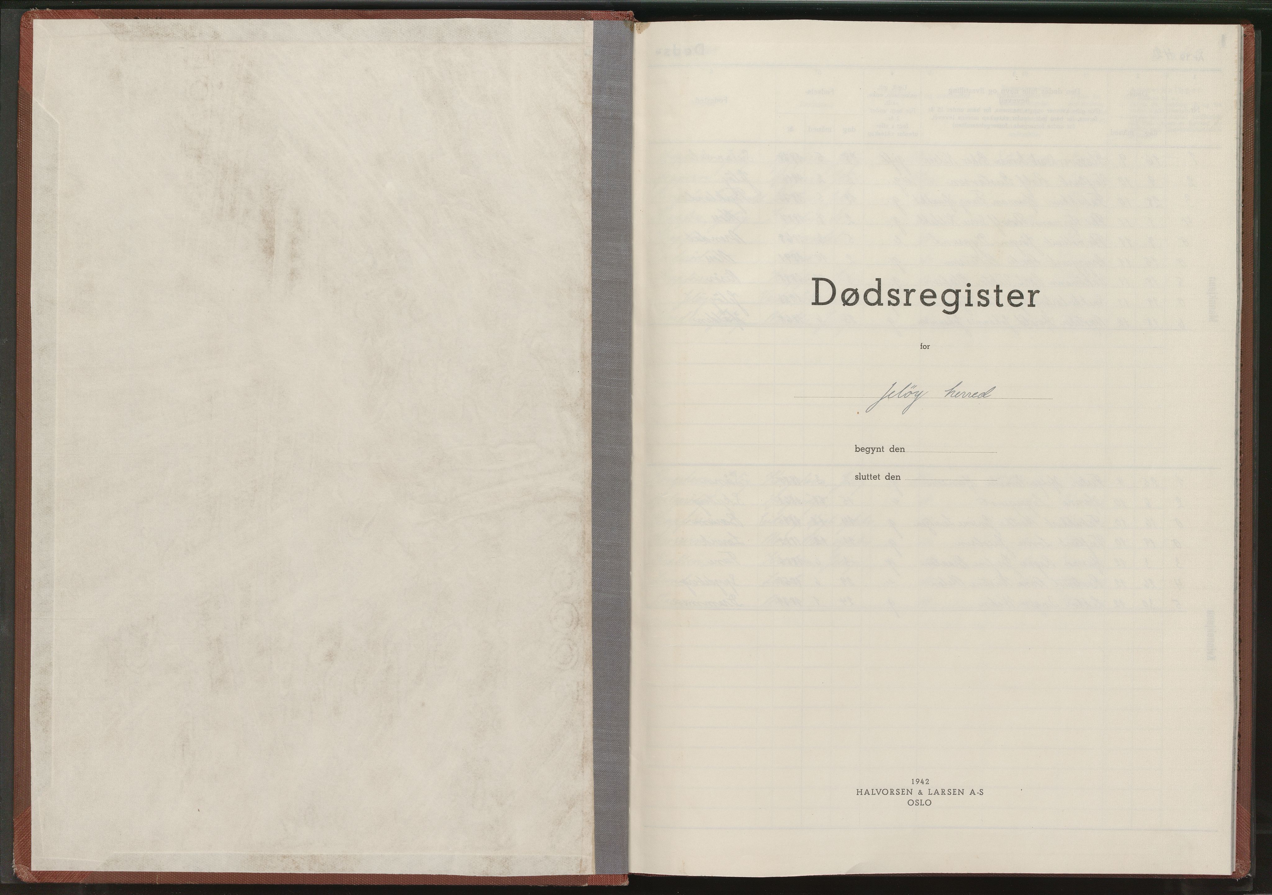 Moss folkeregister, AV/SAO-A-10020/L/Lb/L0003: Dødsfallsregister, 1942-1943