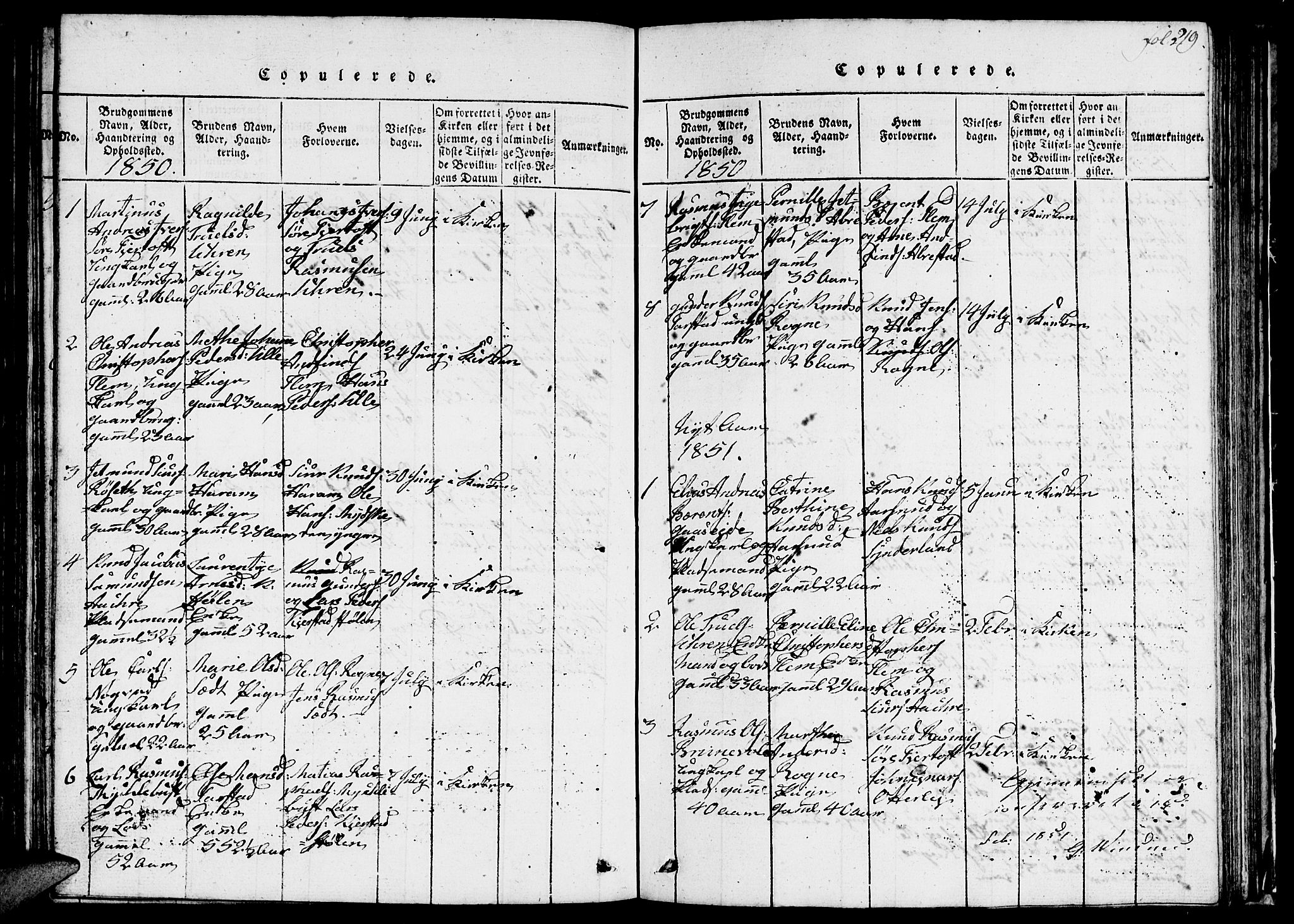 Ministerialprotokoller, klokkerbøker og fødselsregistre - Møre og Romsdal, AV/SAT-A-1454/536/L0506: Klokkerbok nr. 536C01, 1818-1859, s. 219