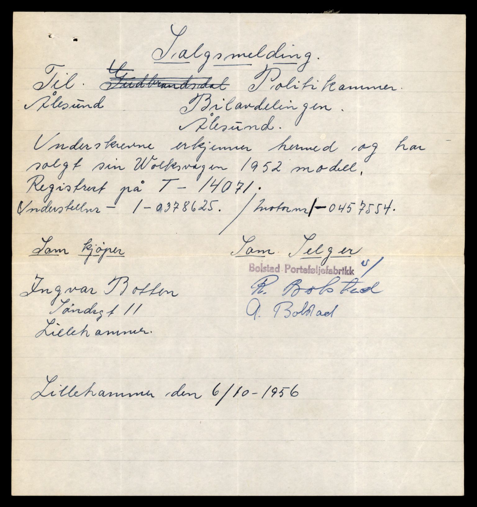 Møre og Romsdal vegkontor - Ålesund trafikkstasjon, AV/SAT-A-4099/F/Fe/L0042: Registreringskort for kjøretøy T 13906 - T 14079, 1927-1998, s. 3015
