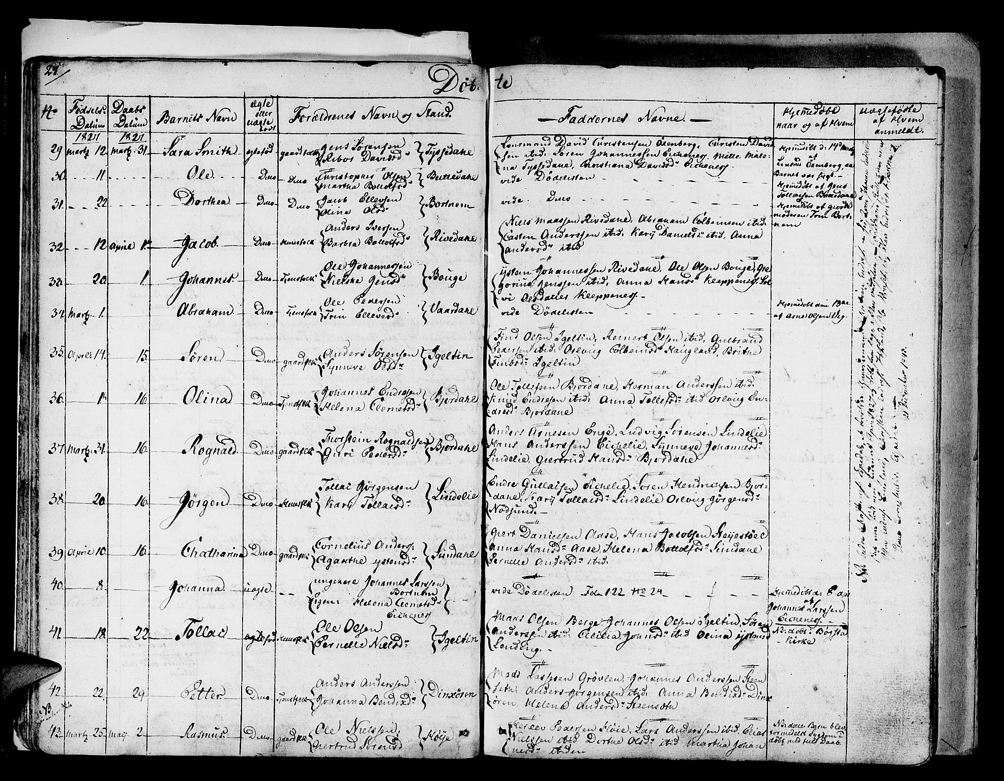 Fjaler sokneprestembete, AV/SAB-A-79801/H/Haa/Haaa/L0005: Ministerialbok nr. A 5, 1821-1835, s. 27