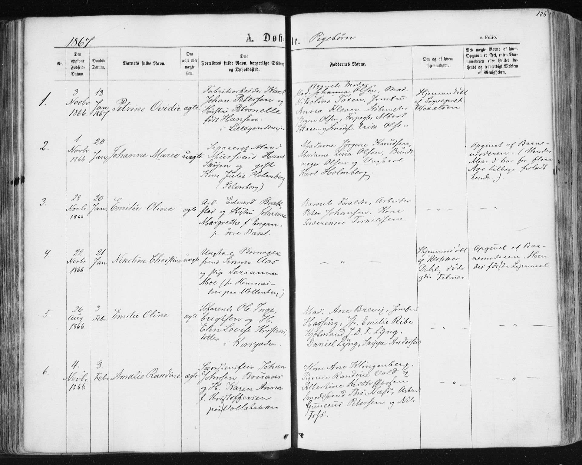 Ministerialprotokoller, klokkerbøker og fødselsregistre - Sør-Trøndelag, SAT/A-1456/604/L0186: Ministerialbok nr. 604A07, 1866-1877, s. 126